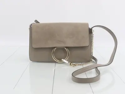 Face Mall Shoulder Bag, Greige