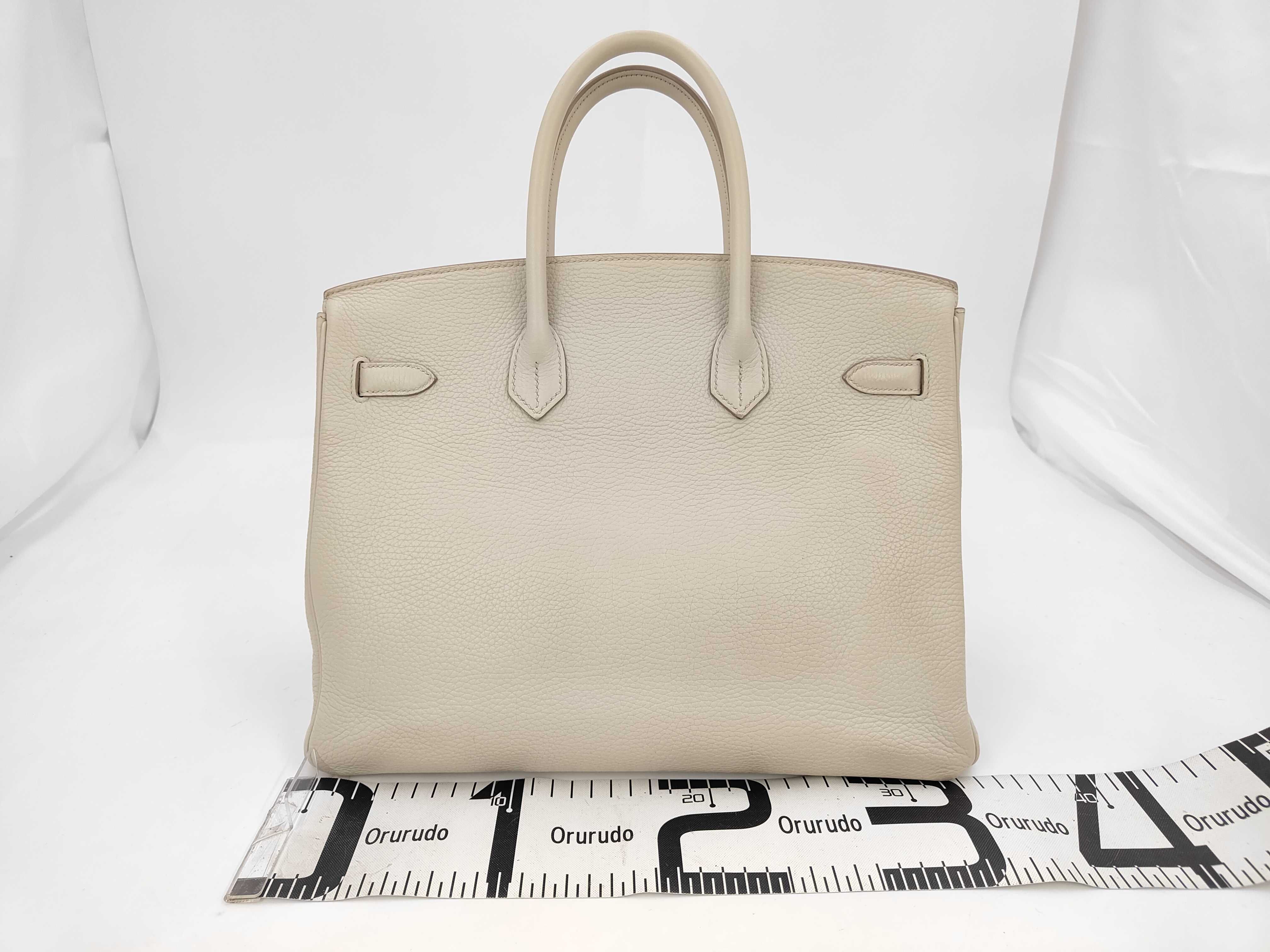 Birkin 35 Craie Gold Hardware A Stamp Handbag — view 2