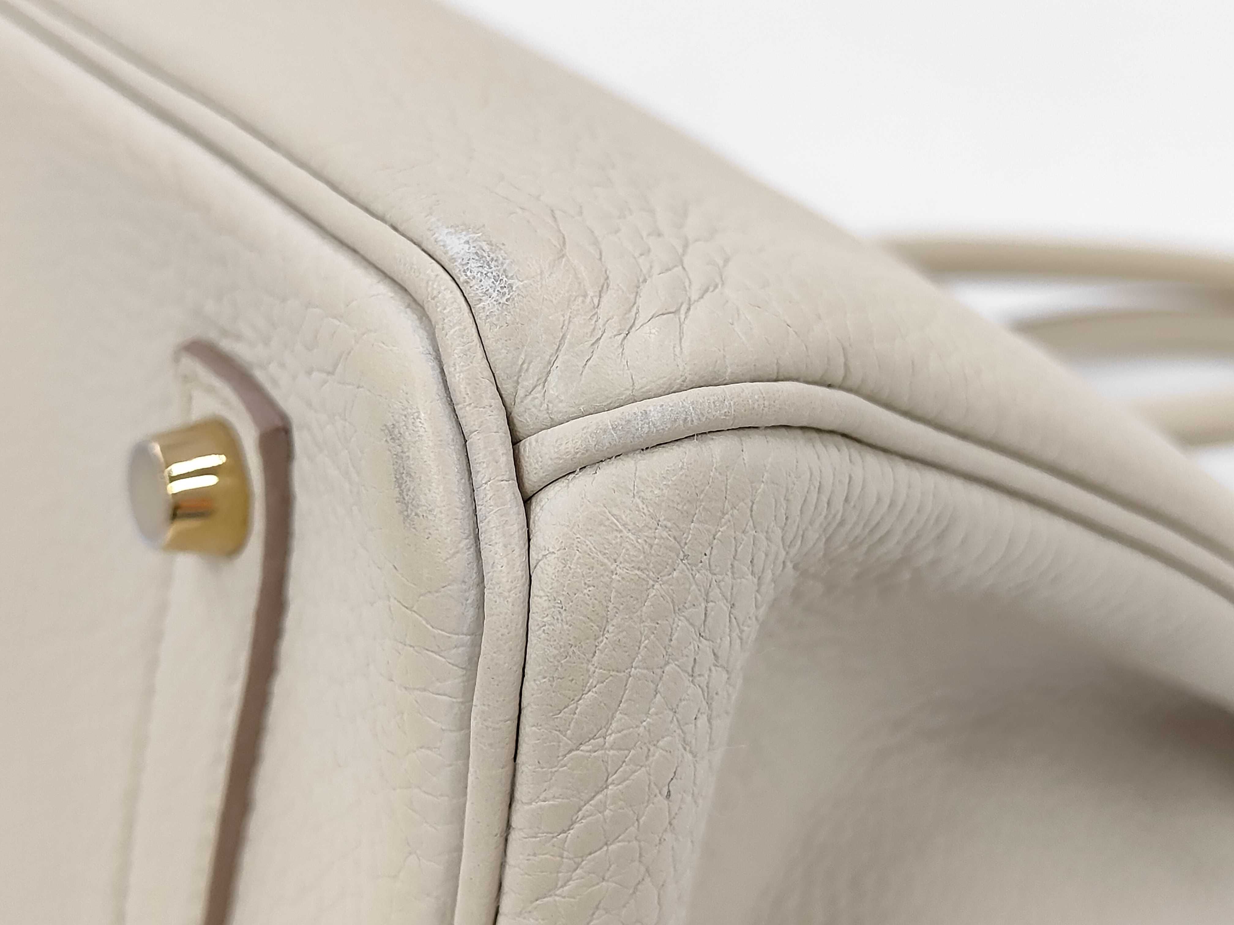 Birkin 35 Craie Gold Hardware A Stamp Handbag — view 3