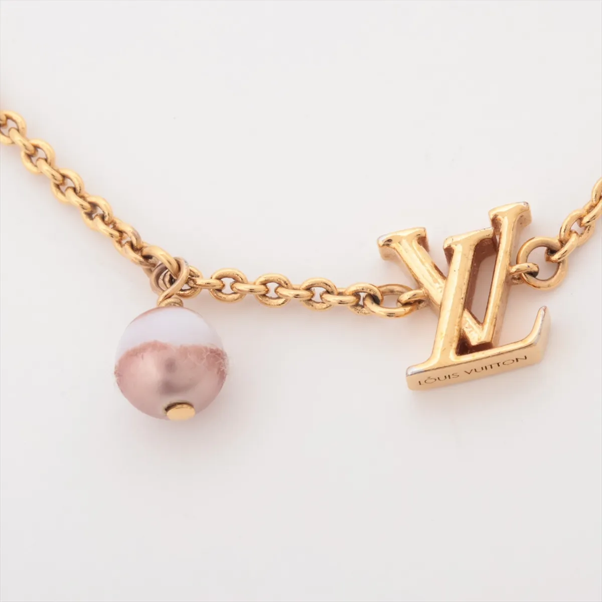M1450A Bracelet LV Iconic Louisa OB1295 Bracelet GP x Faux Pearl Gold - Dents, — view 2