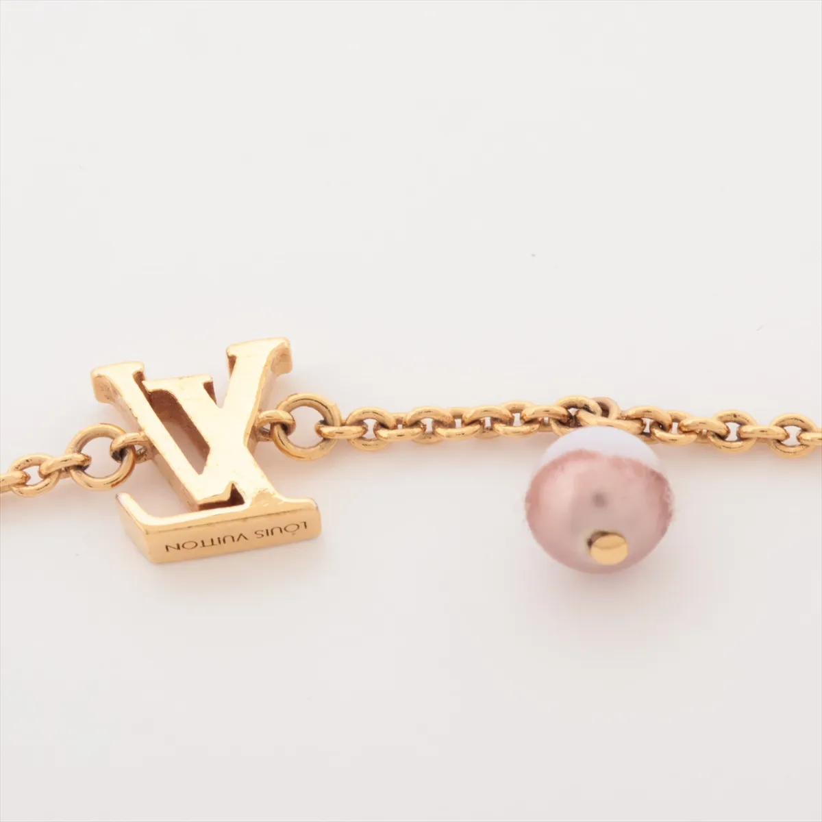 M1450A Bracelet LV Iconic Louisa OB1295 Bracelet GP x Faux Pearl Gold - Dents, — view 3
