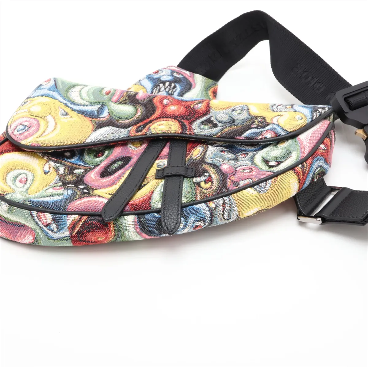 x Kennysharf Saddle Canvas x Leather Body Bag, Multicolor — view 3