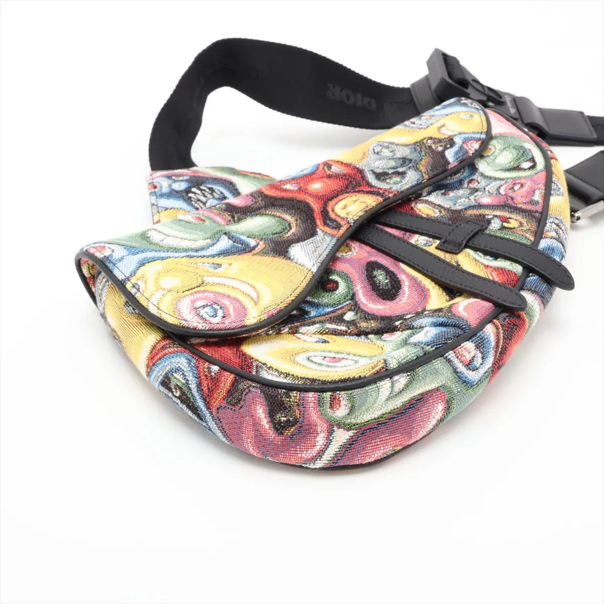 x Kennysharf Saddle Canvas x Leather Body Bag, Multicolor — view 4