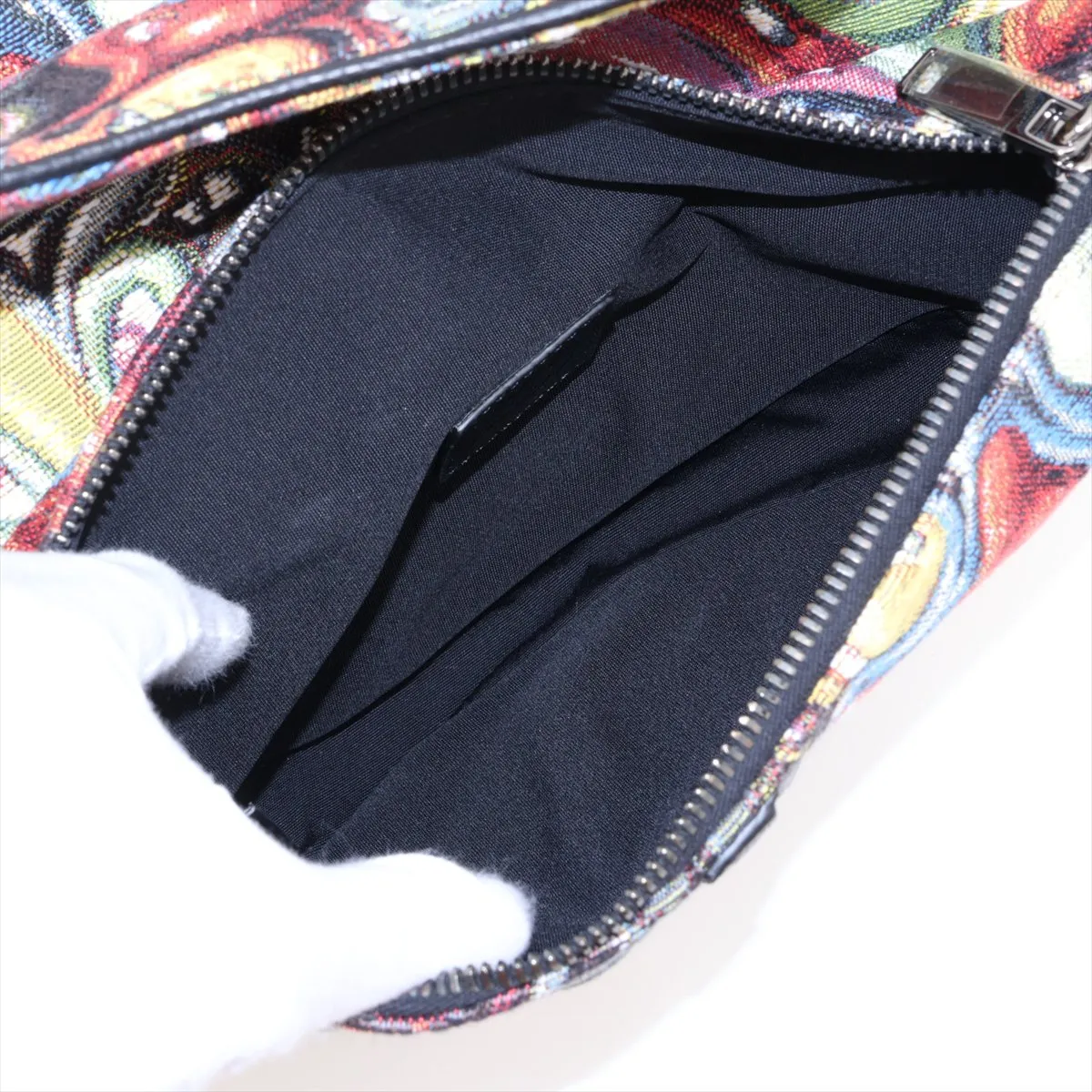 x Kennysharf Saddle Canvas x Leather Body Bag, Multicolor — view 6