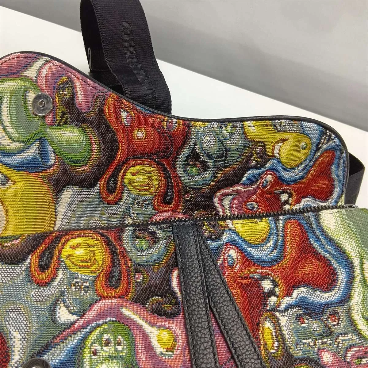 x Kennysharf Saddle Canvas x Leather Body Bag, Multicolor — view 9