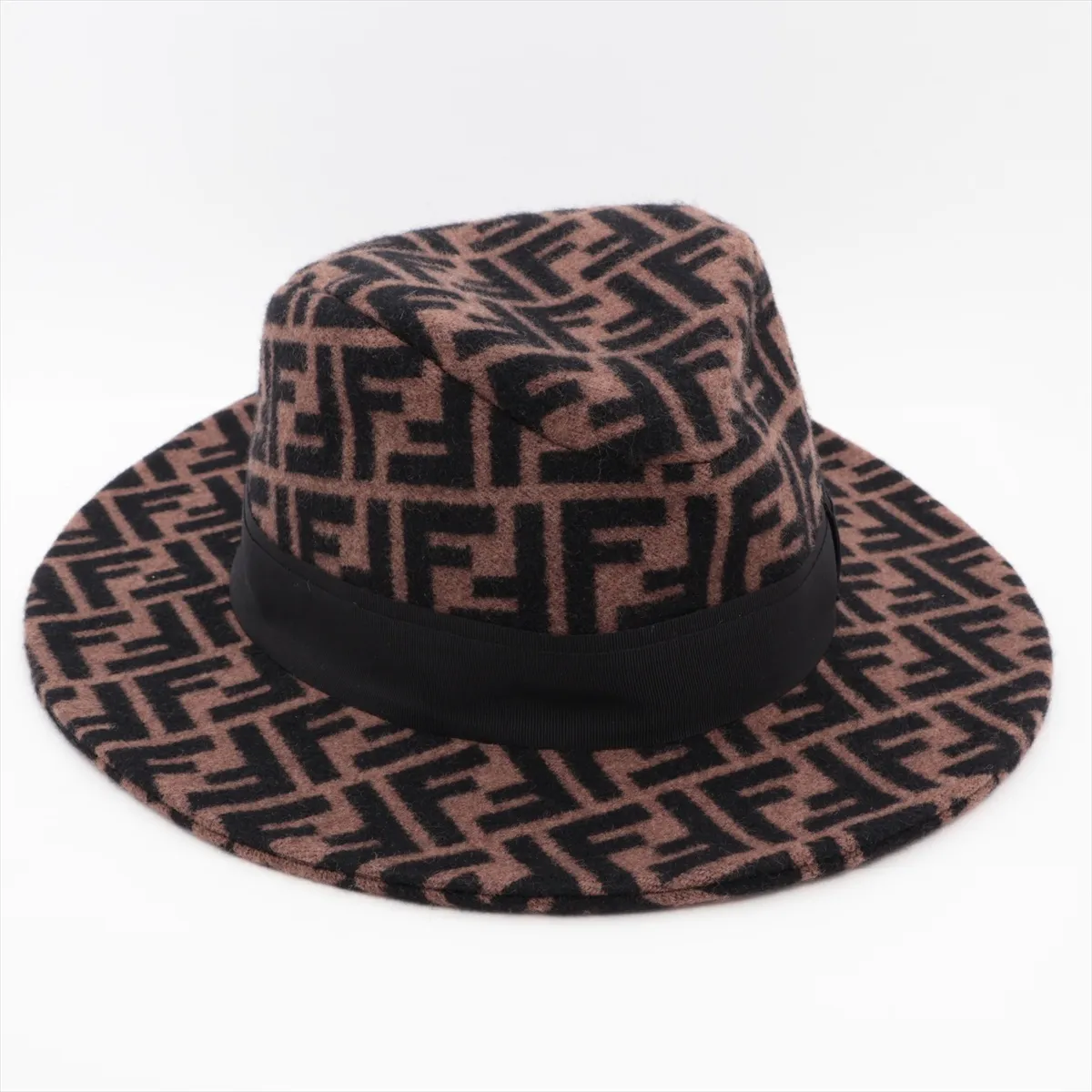 FXQ645 Zucca Hat, Size M, Wool x Cashmere, Brown, — view 2