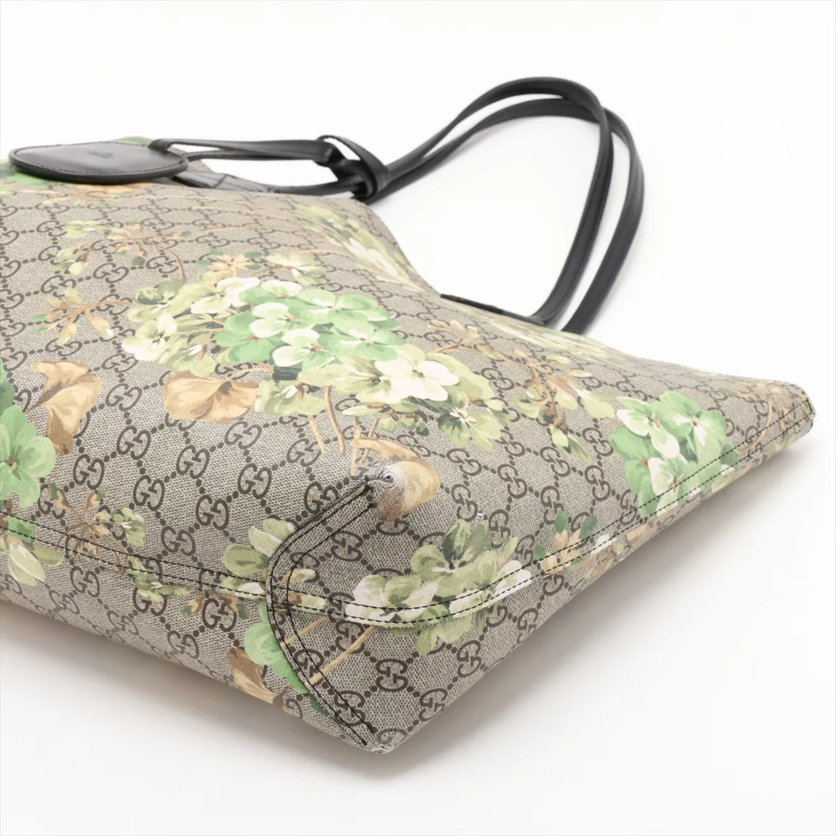 GG Blooms PVC x Leather Tote Bag, Beige, 368568 — view 3