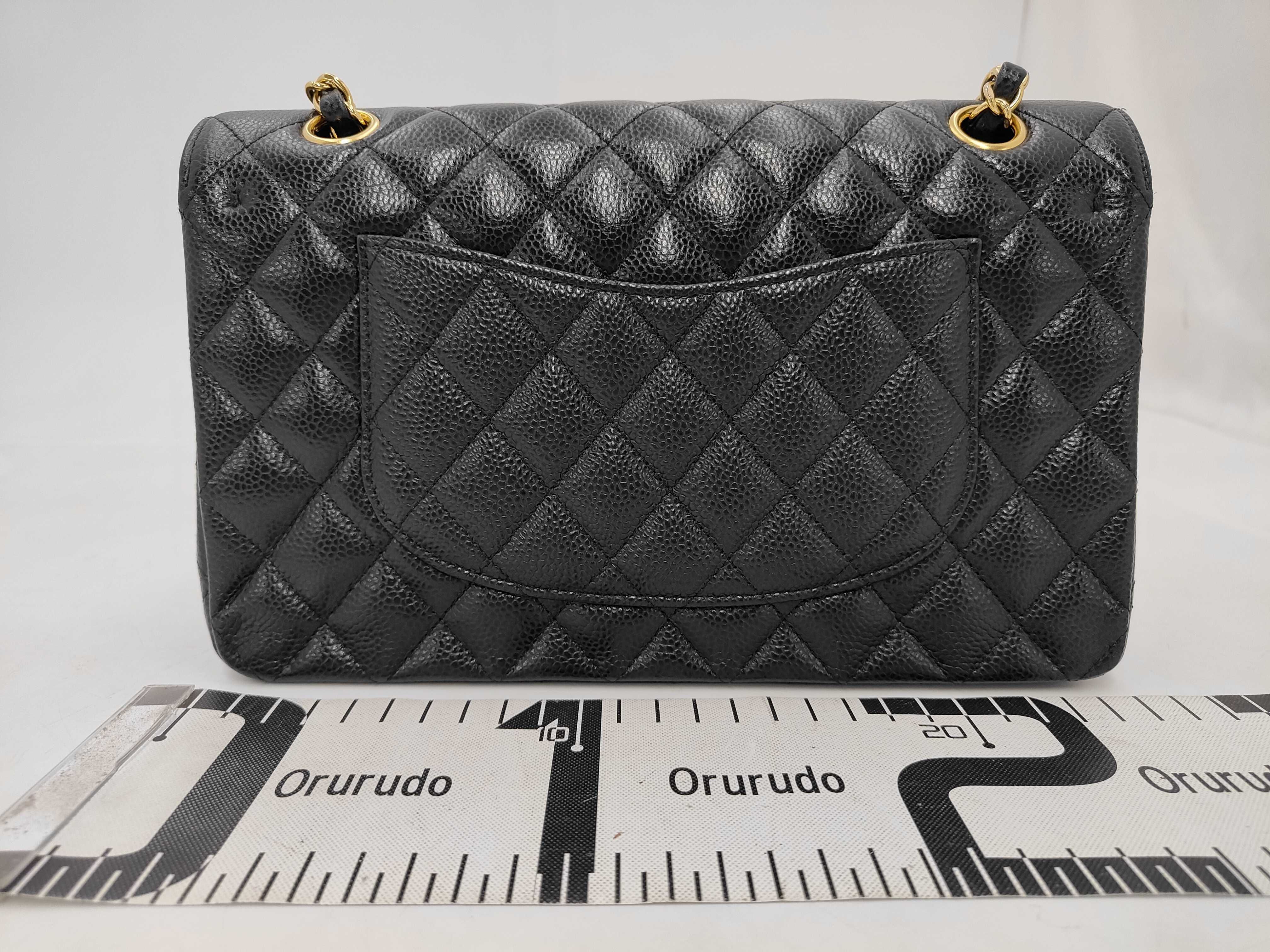 Caviar Skin Matelassé Double Flap Chain Shoulder Bag (Serial Number 24) with original seal and dust bag. — view 2