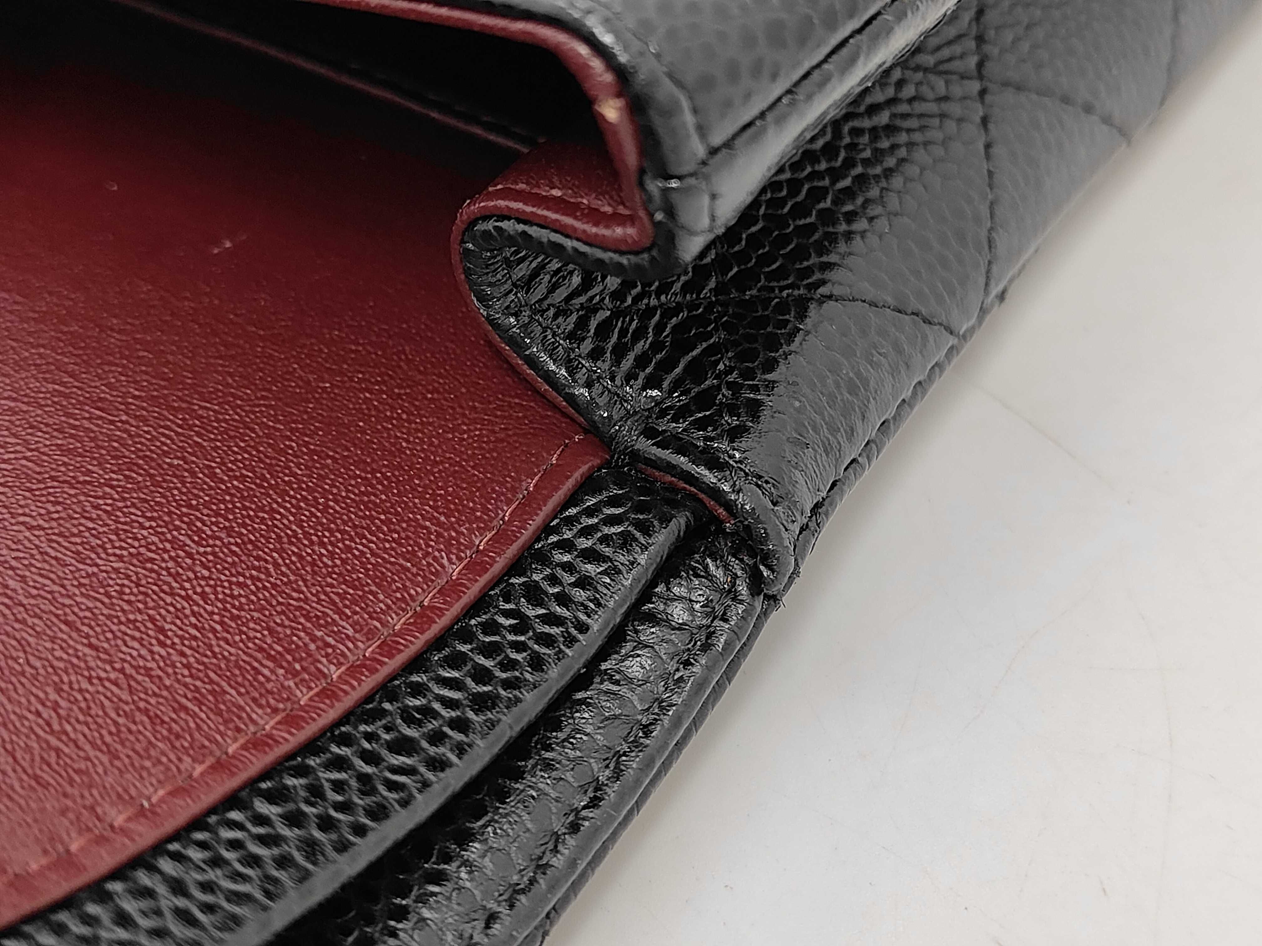 Caviar Skin Matelassé Double Flap Chain Shoulder Bag (Serial Number 24) with original seal and dust bag. — view 8
