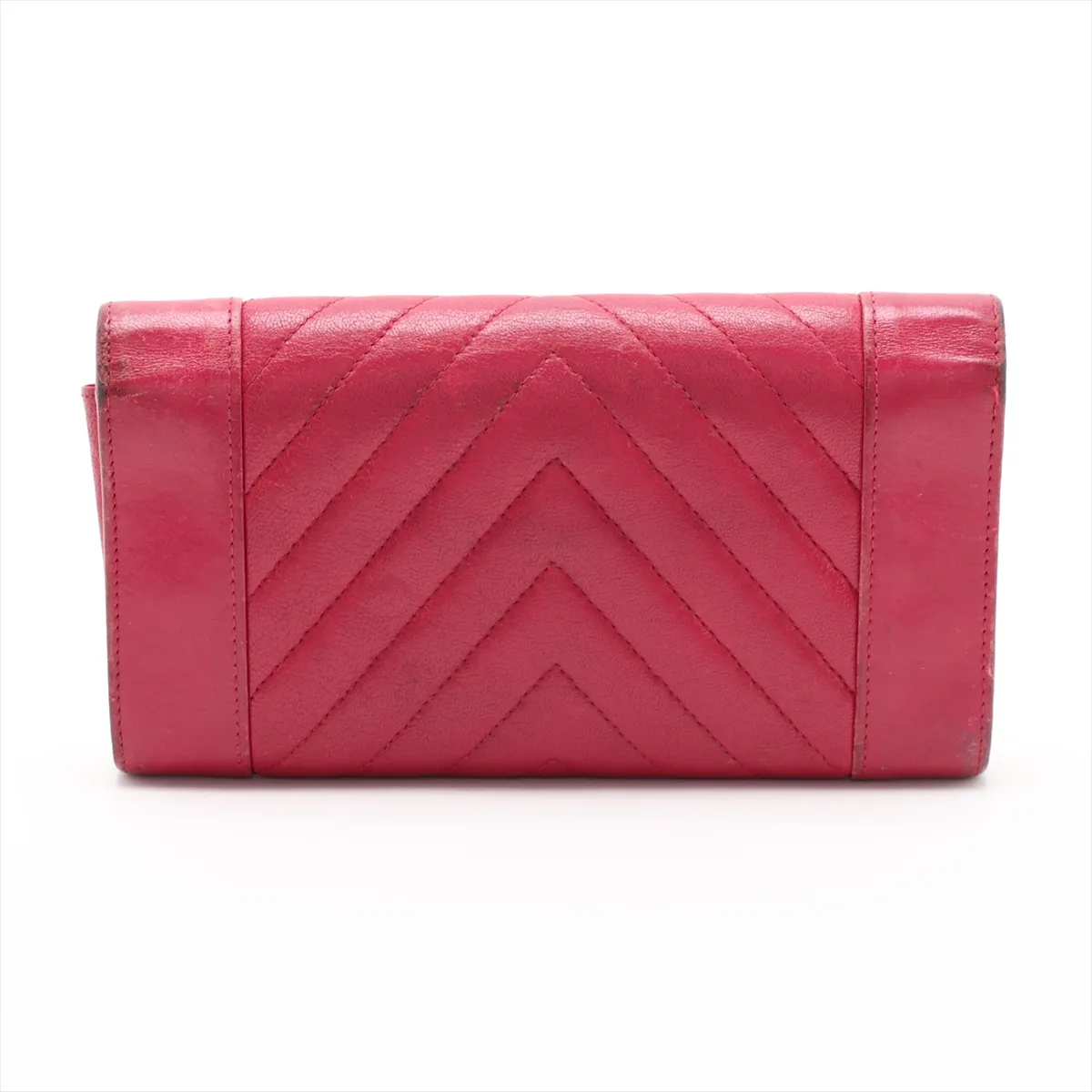 Mademoiselle Vintage Leather Long Wallet, Pink with Gold Hardware, 24699081 — view 2