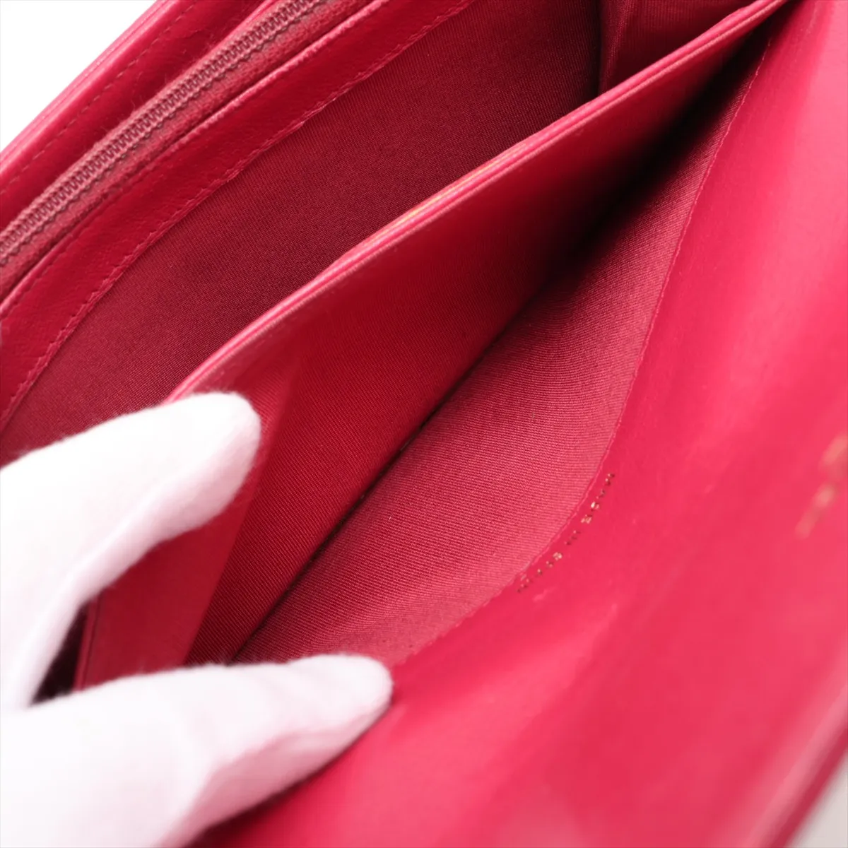 Mademoiselle Vintage Leather Long Wallet, Pink with Gold Hardware, 24699081 — view 7