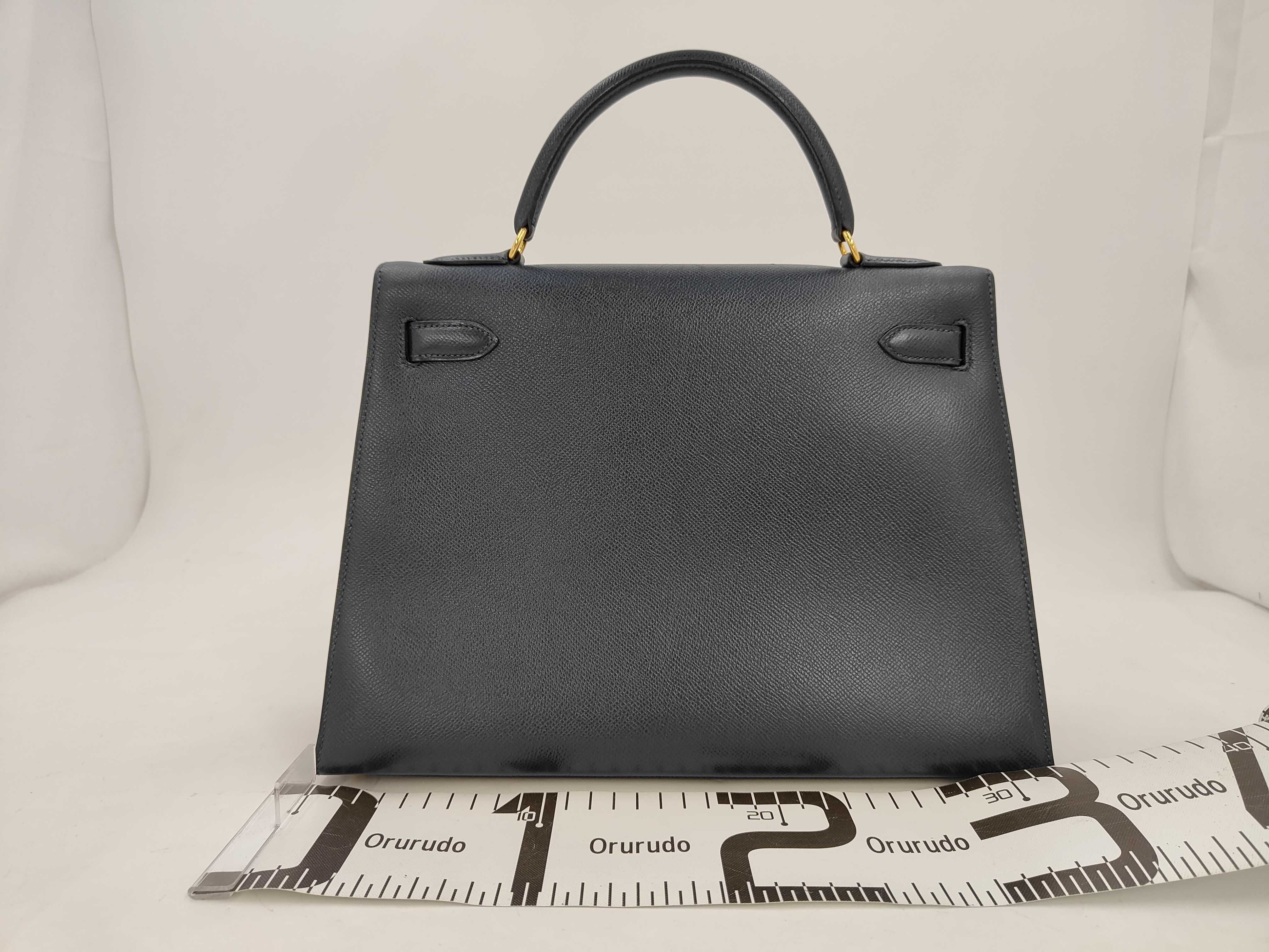 Kelly 32 Veau Epsom Blue Indigo GP W Stamp Handbag — view 2