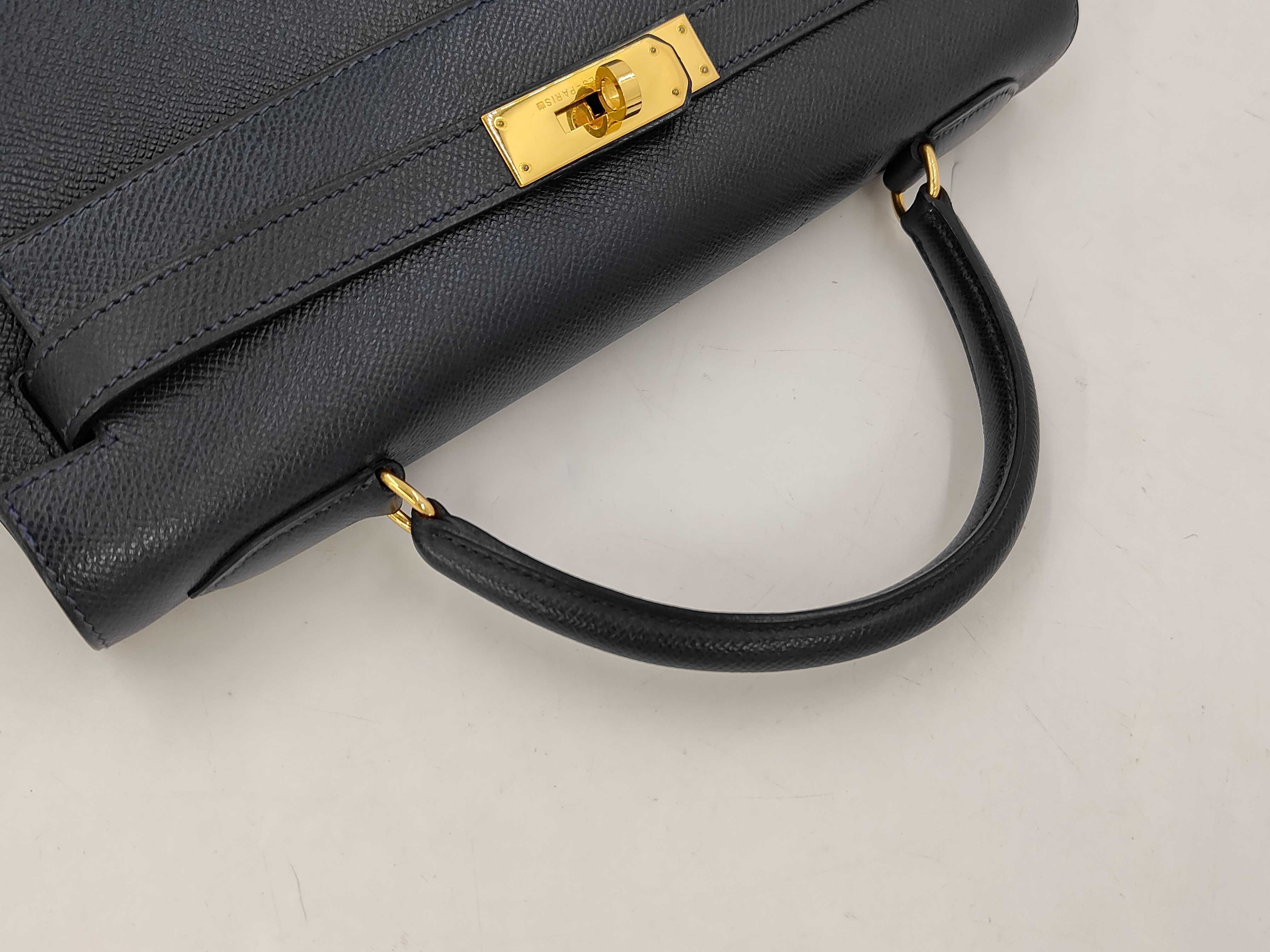 Kelly 32 Veau Epsom Blue Indigo GP W Stamp Handbag — view 3