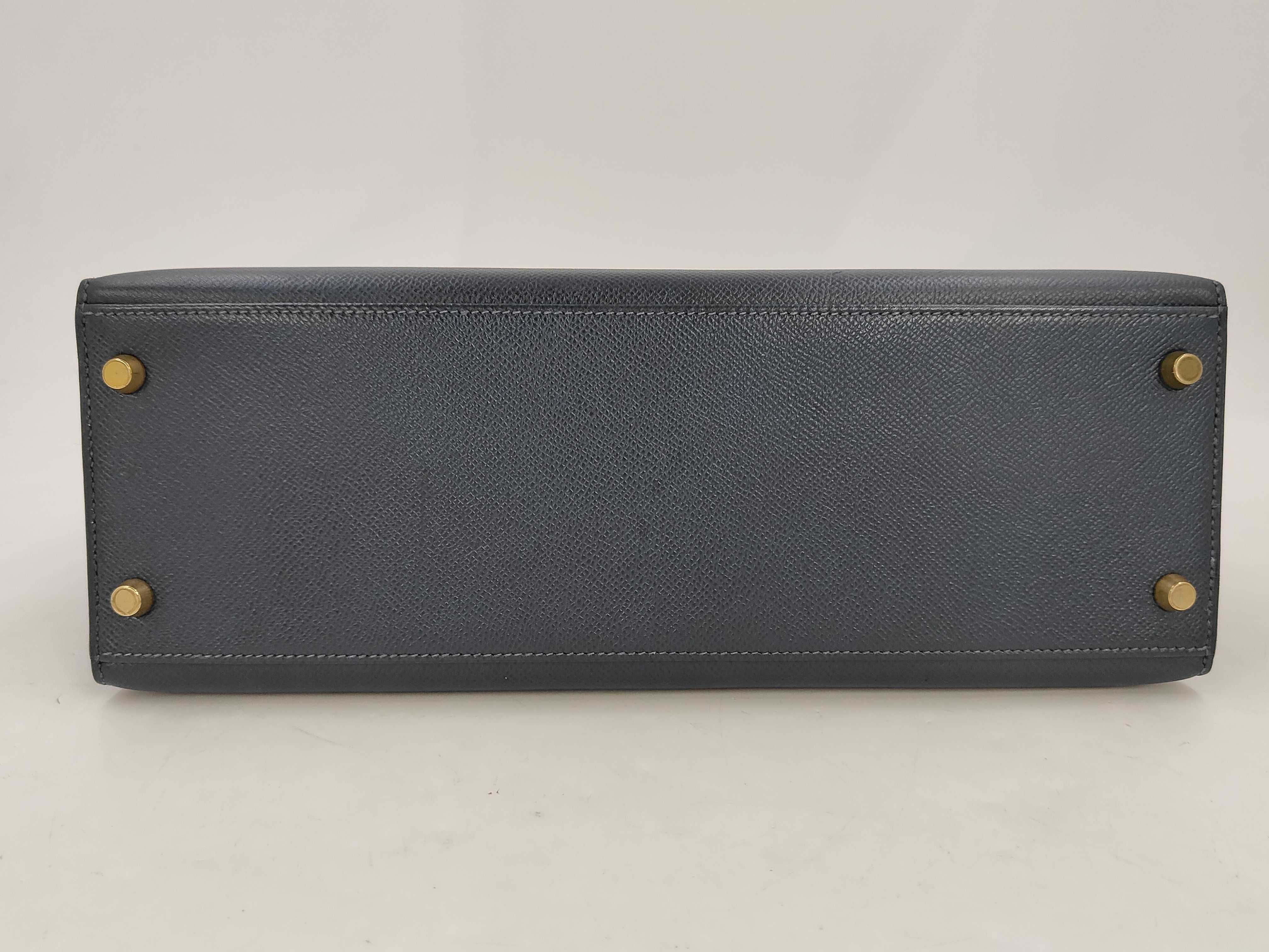 Kelly 32 Veau Epsom Blue Indigo GP W Stamp Handbag — view 6
