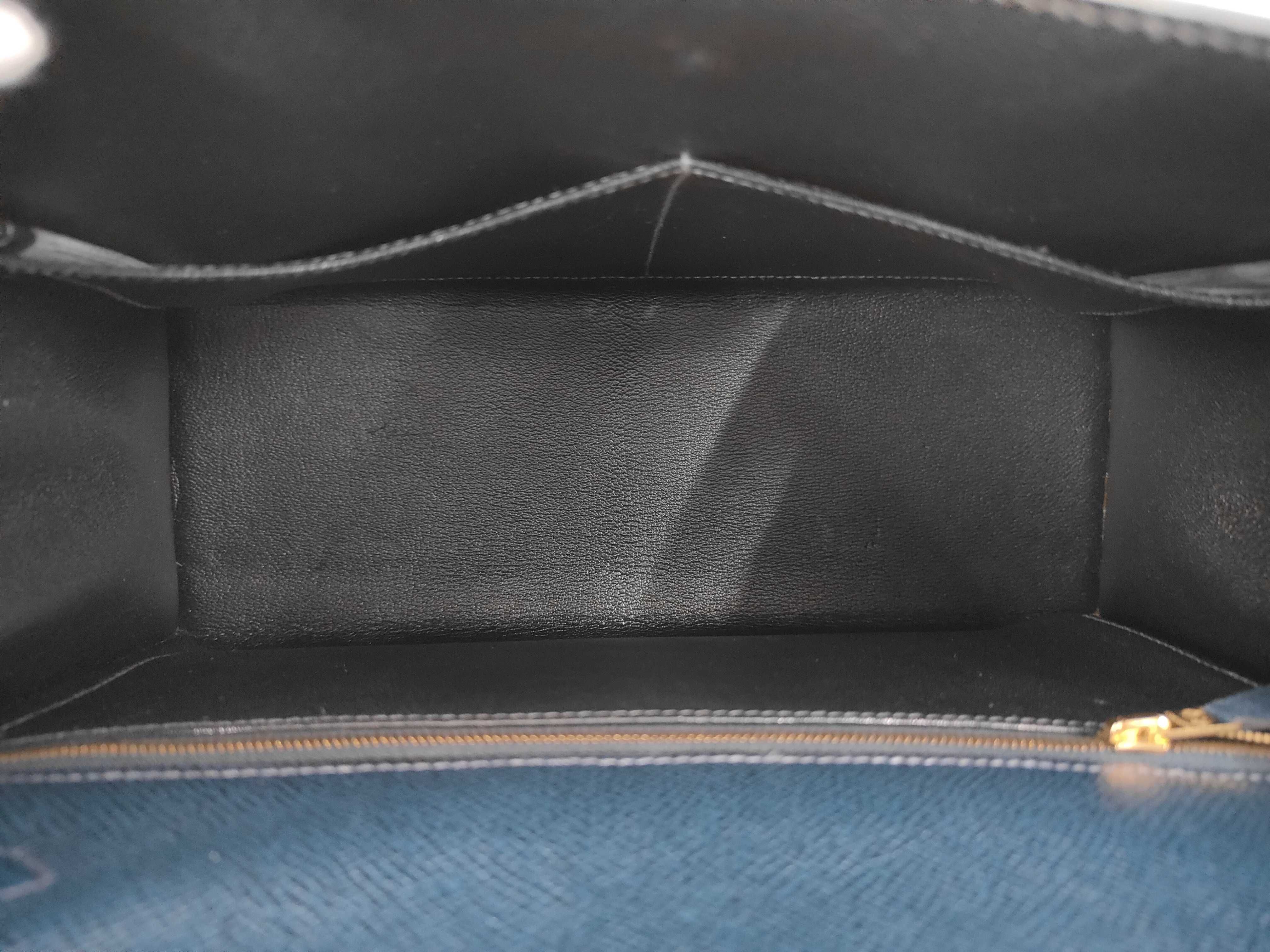 Kelly 32 Veau Epsom Blue Indigo GP W Stamp Handbag — view 9