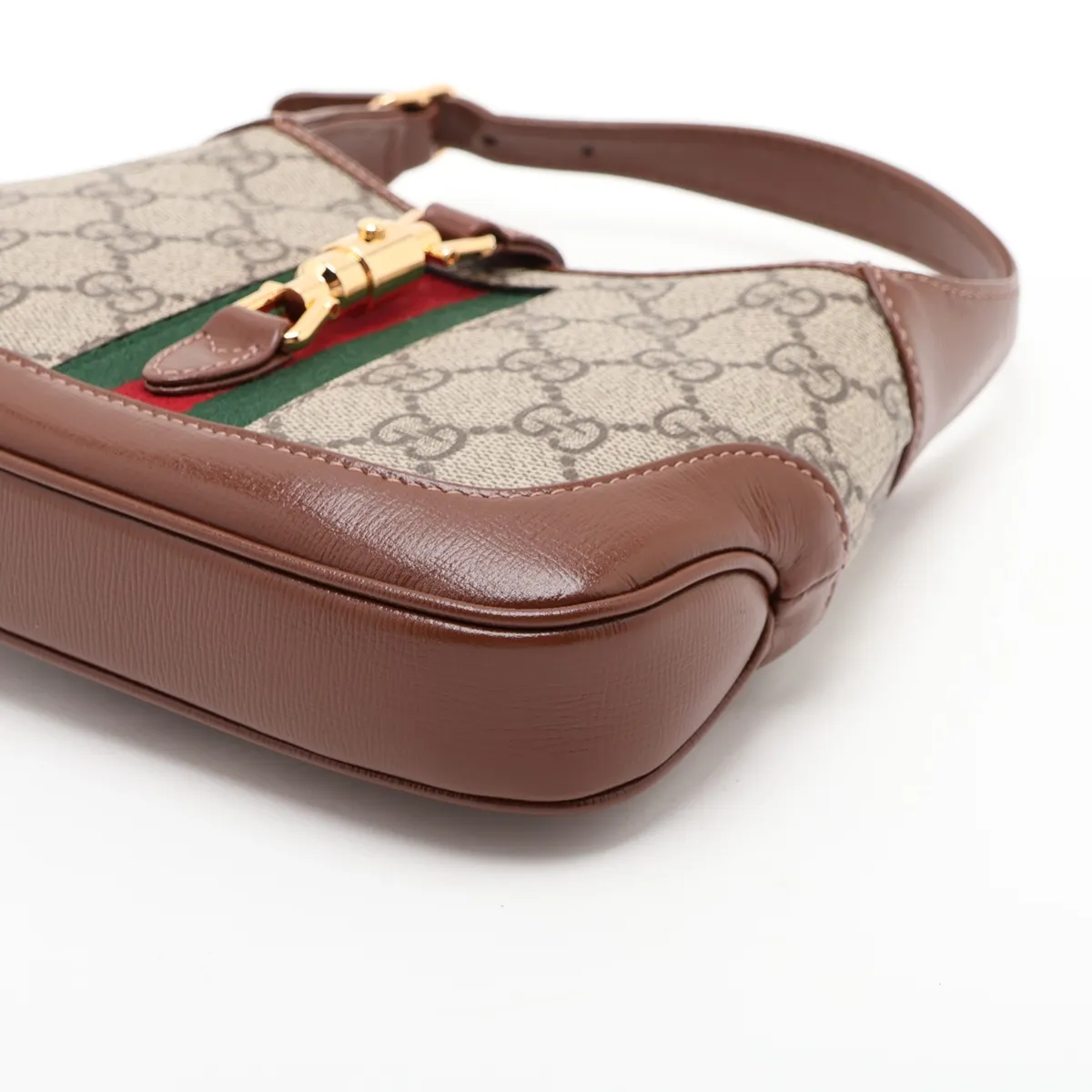 GG Supreme PVC x Leather Shoulder Bag, Beige x Brown — view 3