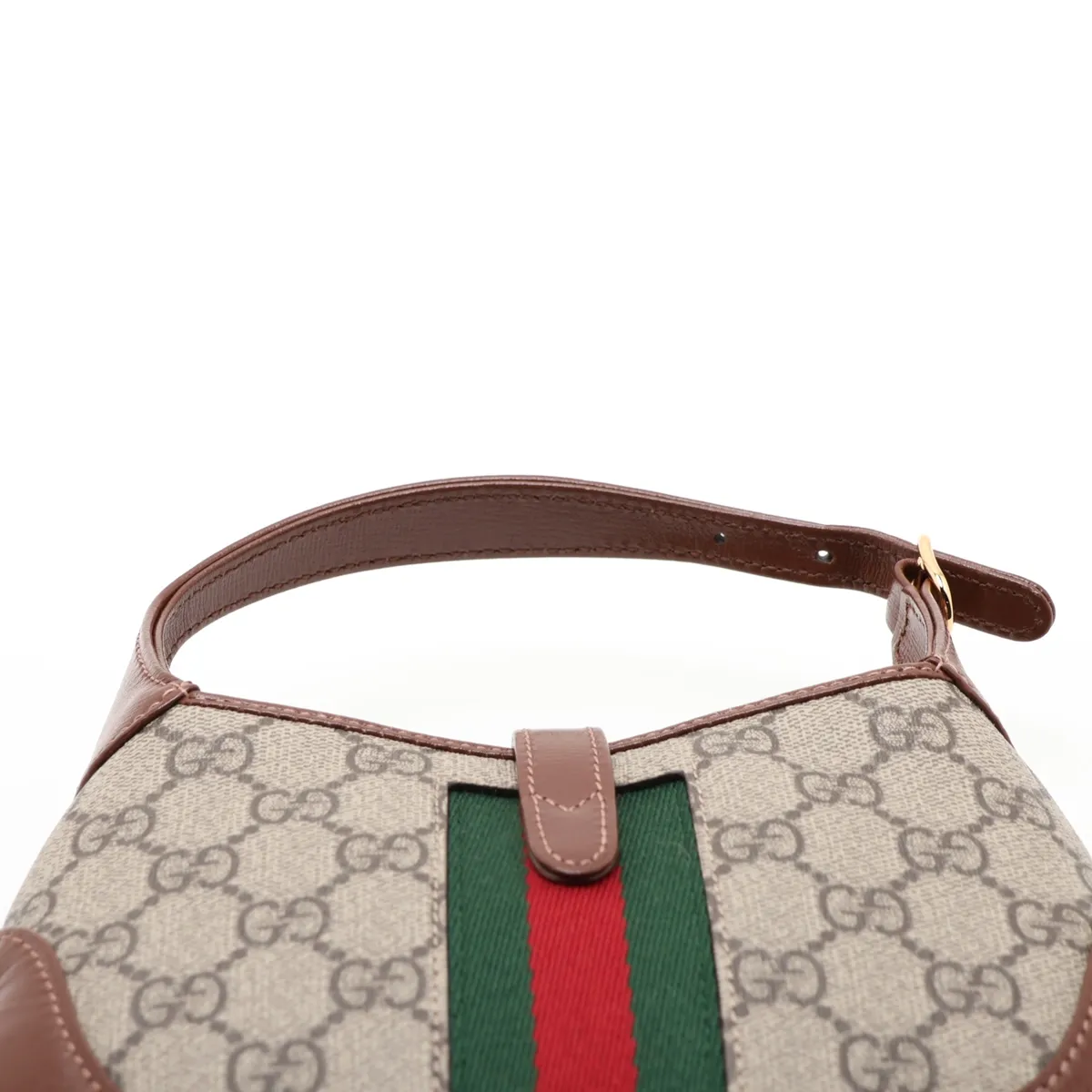 GG Supreme PVC x Leather Shoulder Bag, Beige x Brown — view 6