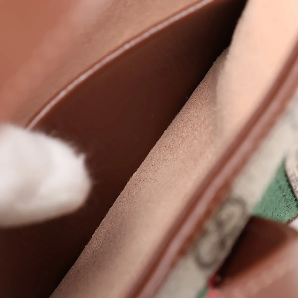 GG Supreme PVC x Leather Shoulder Bag, Beige x Brown — view 9