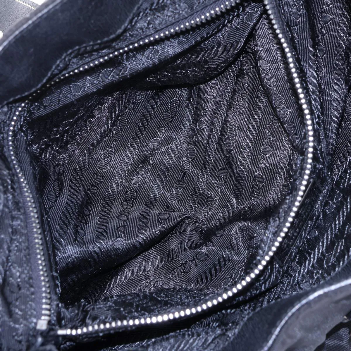 Tessuto Nylon x Leather Shoulder Bag, Black — view 8