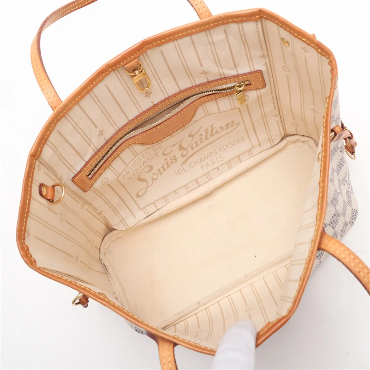 Damier Azur Neverfull PM N51110 VI3160 White — view 7
