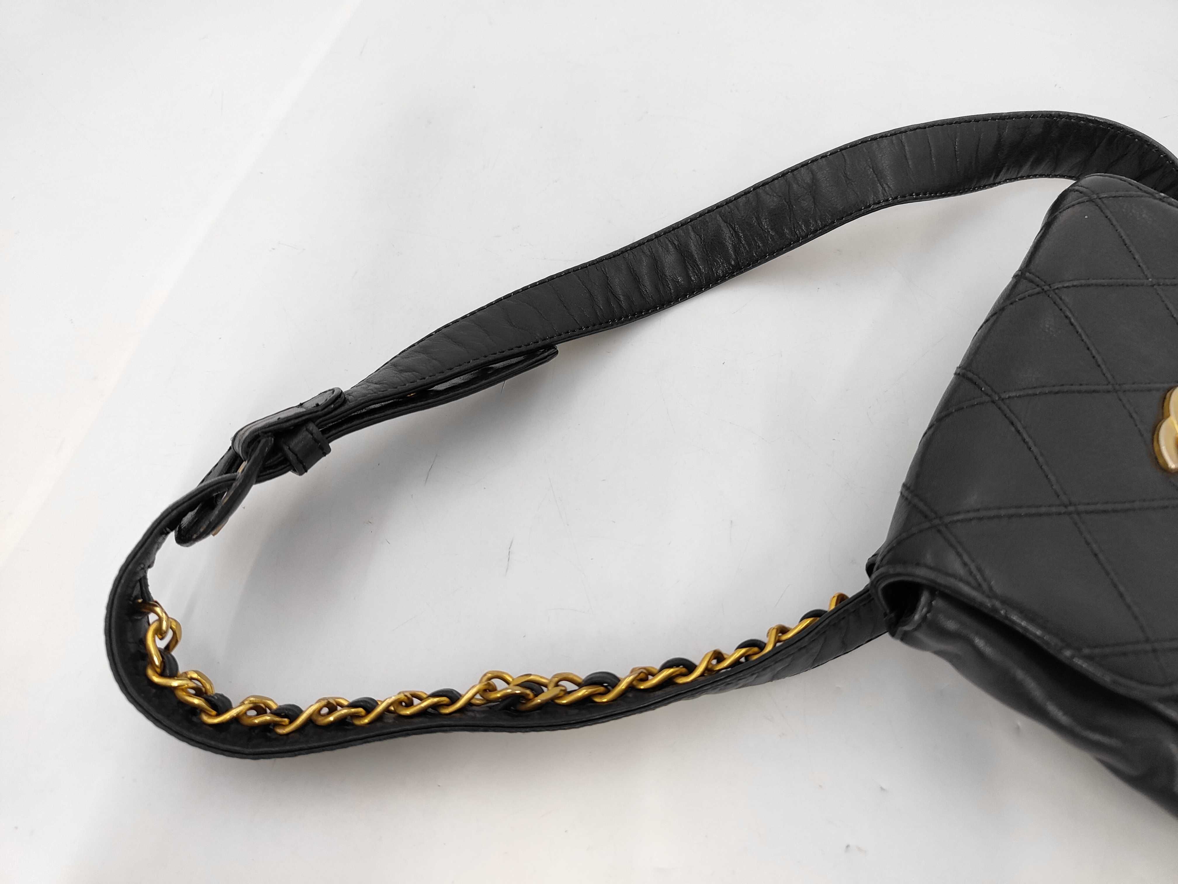 Mini Matelassé Lambskin Waist Pouch, Black with Gold Hardware — view 6