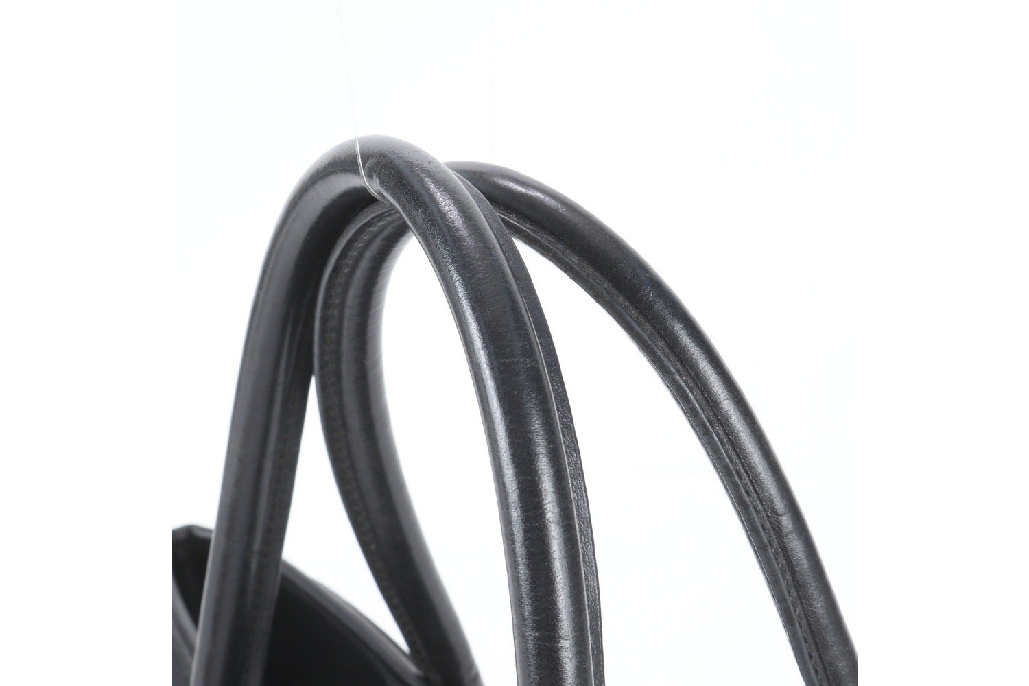 Leather and nylon tote bag, shoulder bag. — view 2