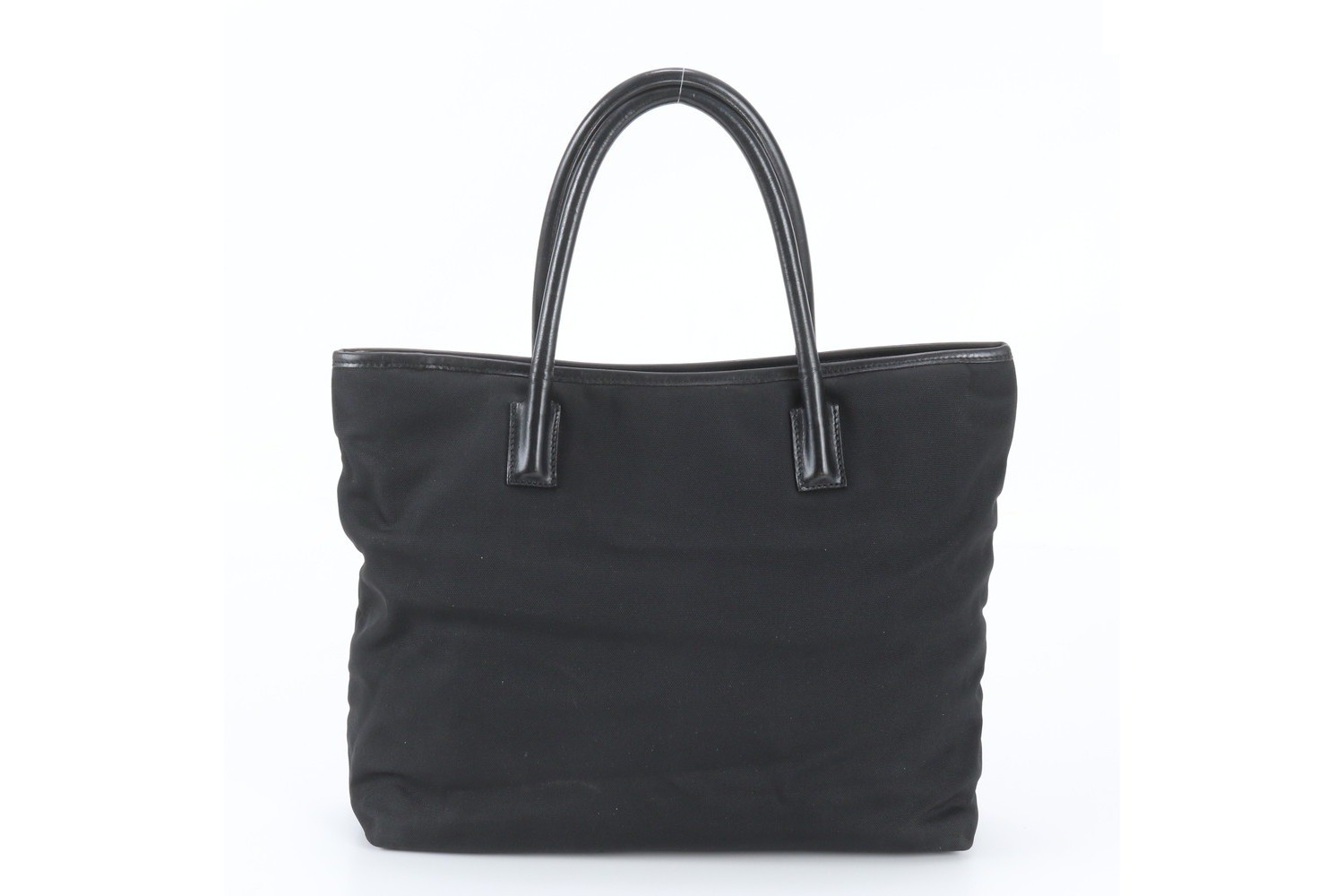 Leather and nylon tote bag, shoulder bag. — view 3