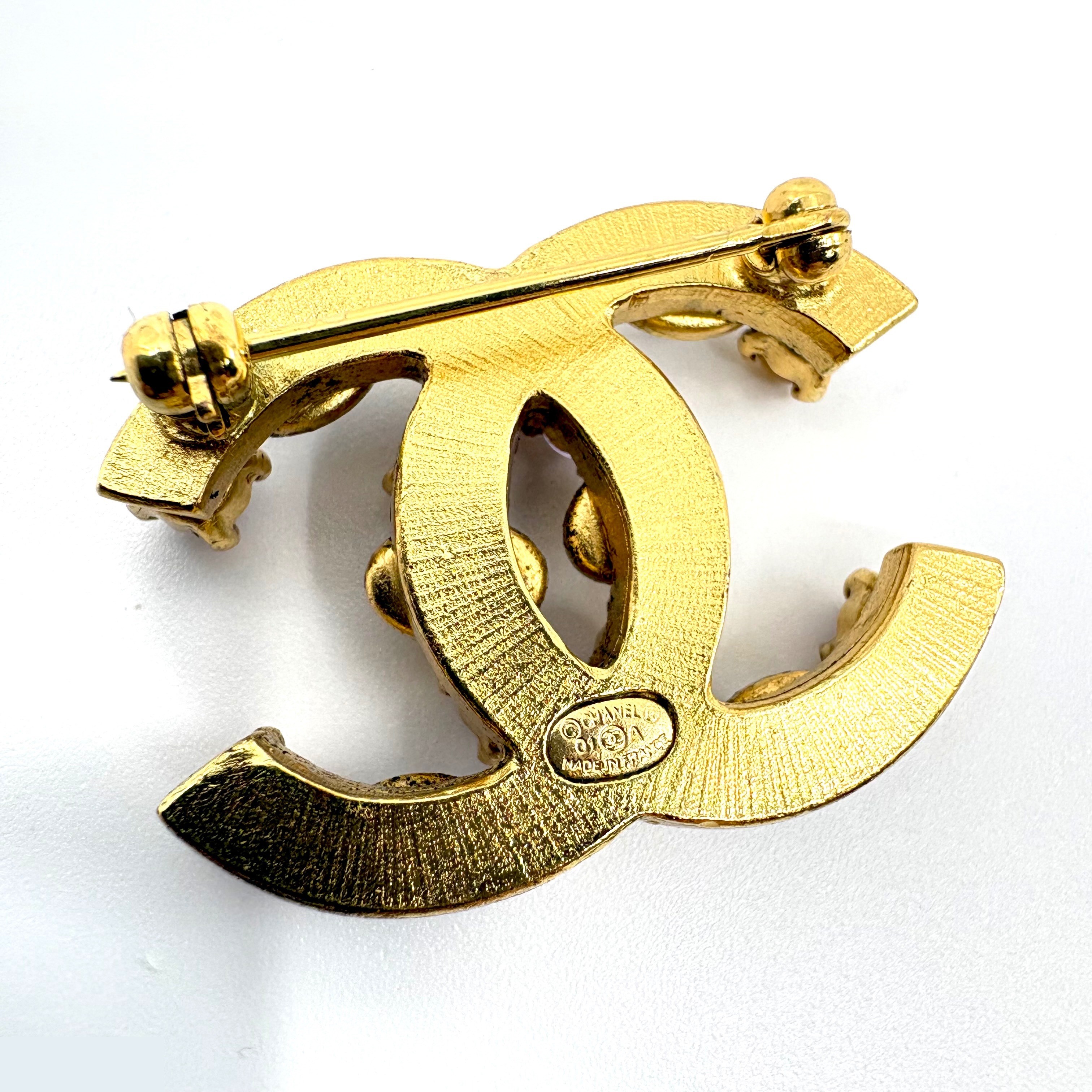 Coco Mark Color Stone Tiger's Eye (Precious Metal) Brooch — view 3