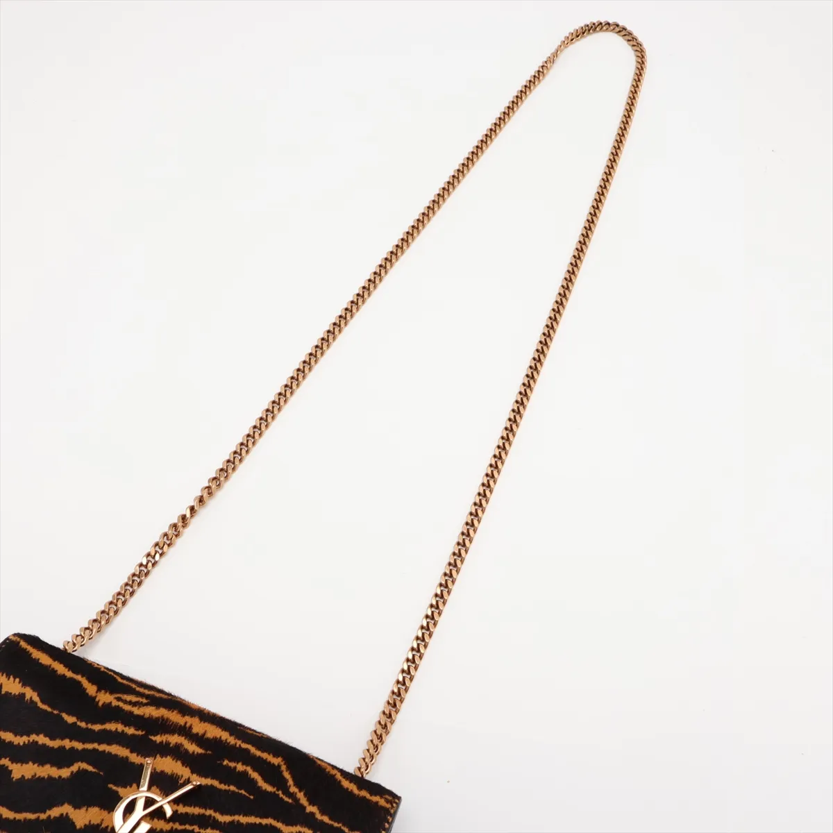 Classic Kate 469390 Calf Hair x Leather Chain Shoulder Bag Black x Brown — view 5