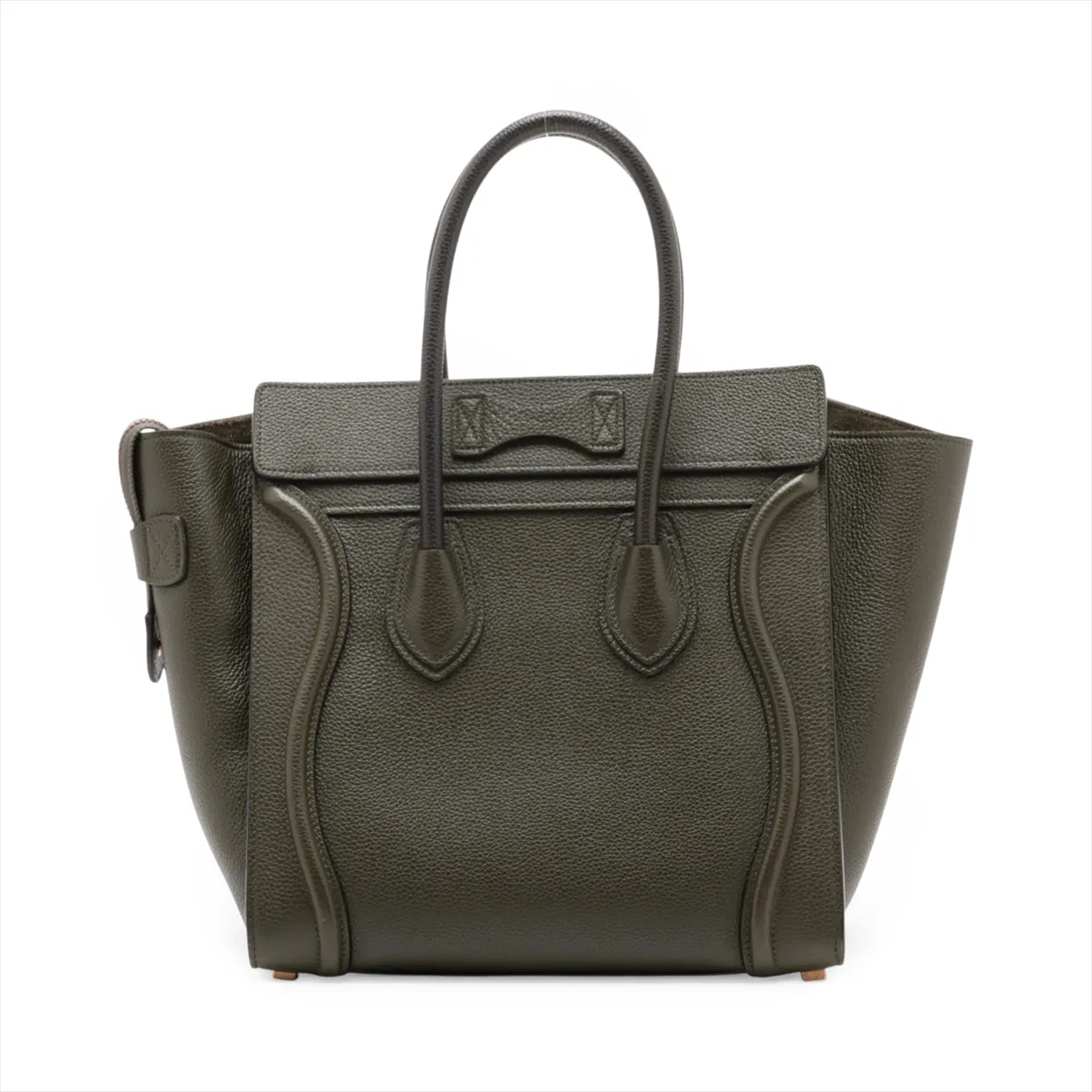Luggage Micro Shopper Leather Handbag, Green — view 2