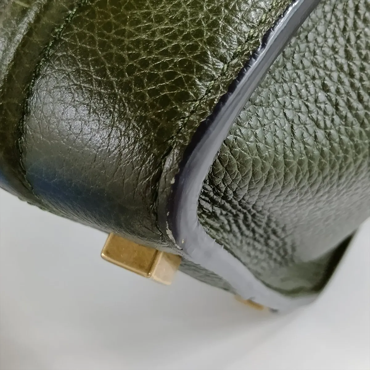 Luggage Micro Shopper Leather Handbag, Green — view 12