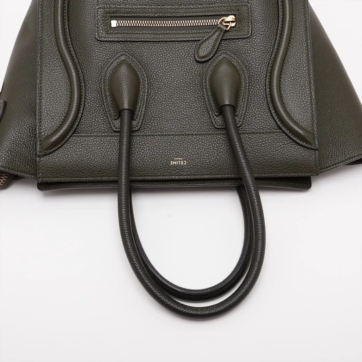 Luggage Micro Shopper Leather Handbag, Green — view 5