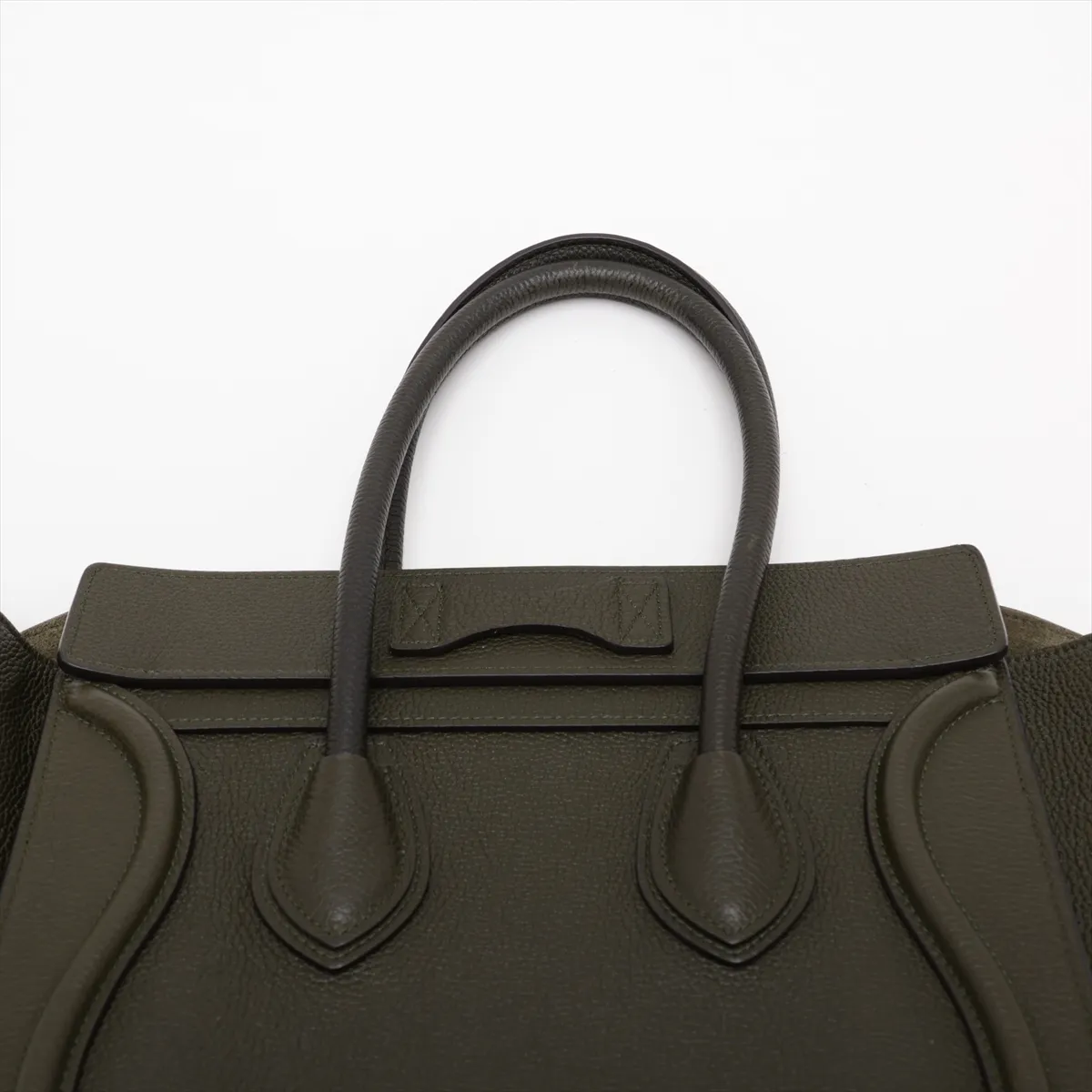 Luggage Micro Shopper Leather Handbag, Green — view 6