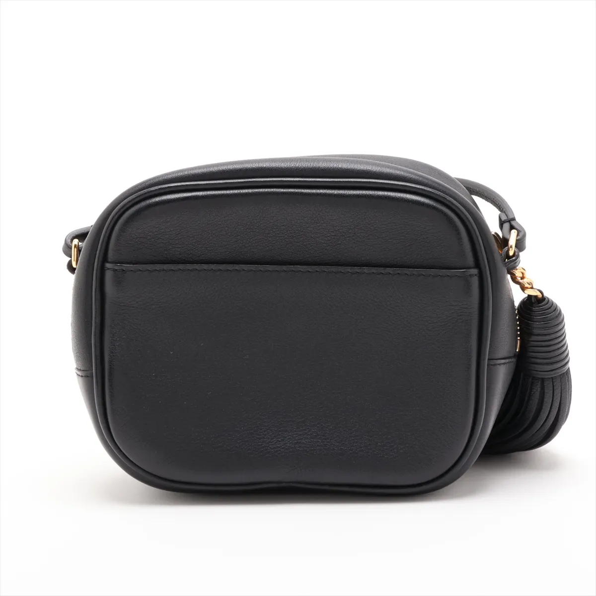 Blogger Leather Shoulder Bag, Black — view 2