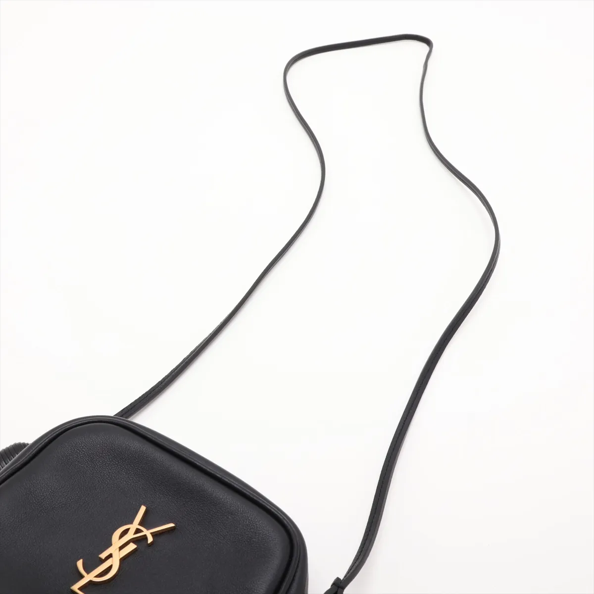 Blogger Leather Shoulder Bag, Black — view 5