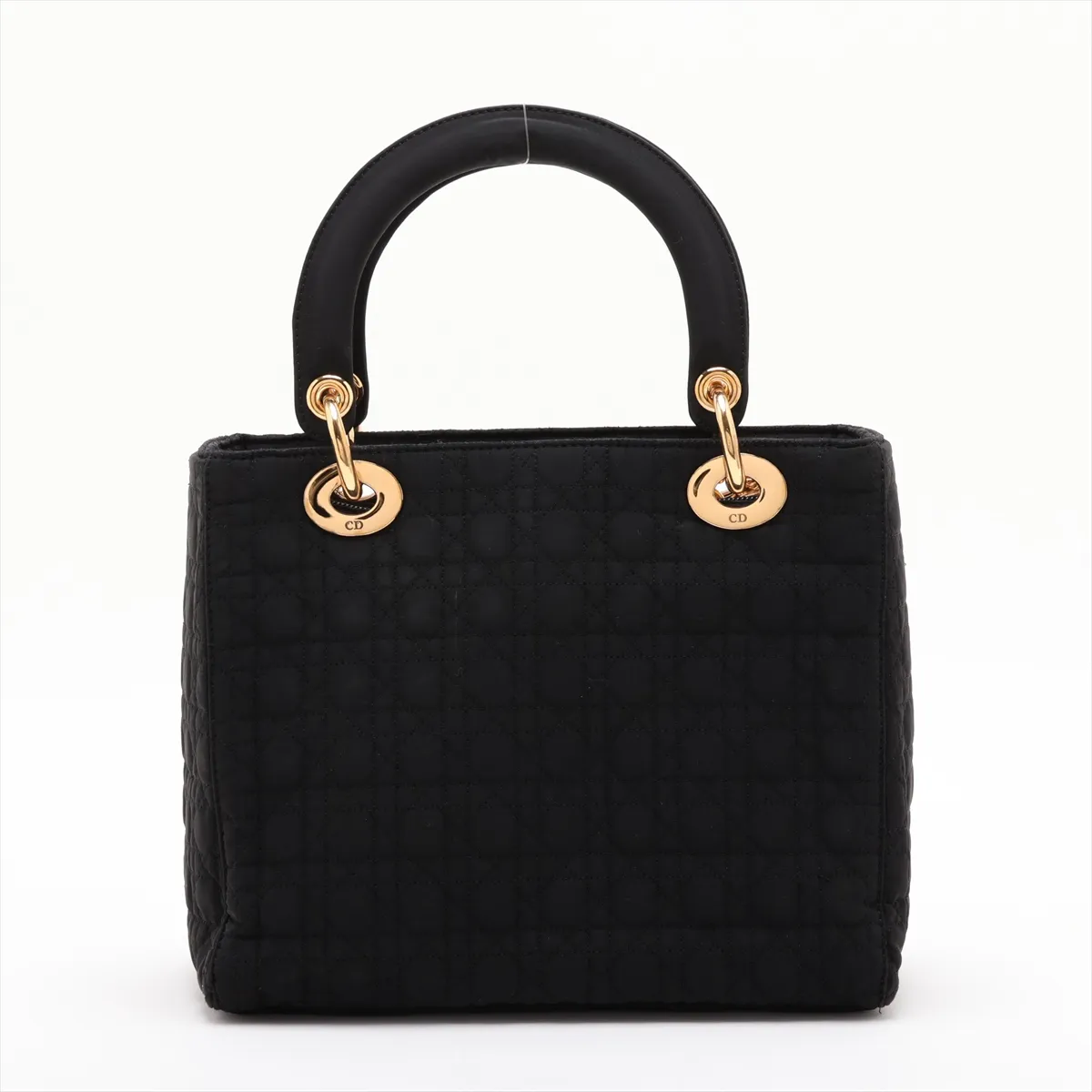 Lady Dior Cannage Nylon Handbag, Black — view 2