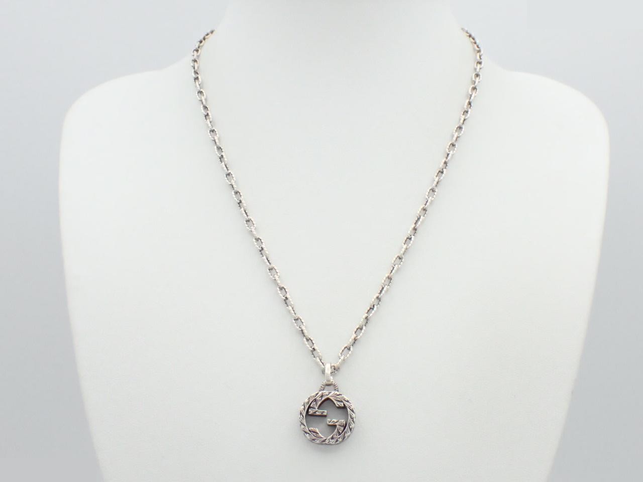 Interlocking G Silver Necklace, Arabesque Design, 925 Sterling Silver / 17.4g — view 3