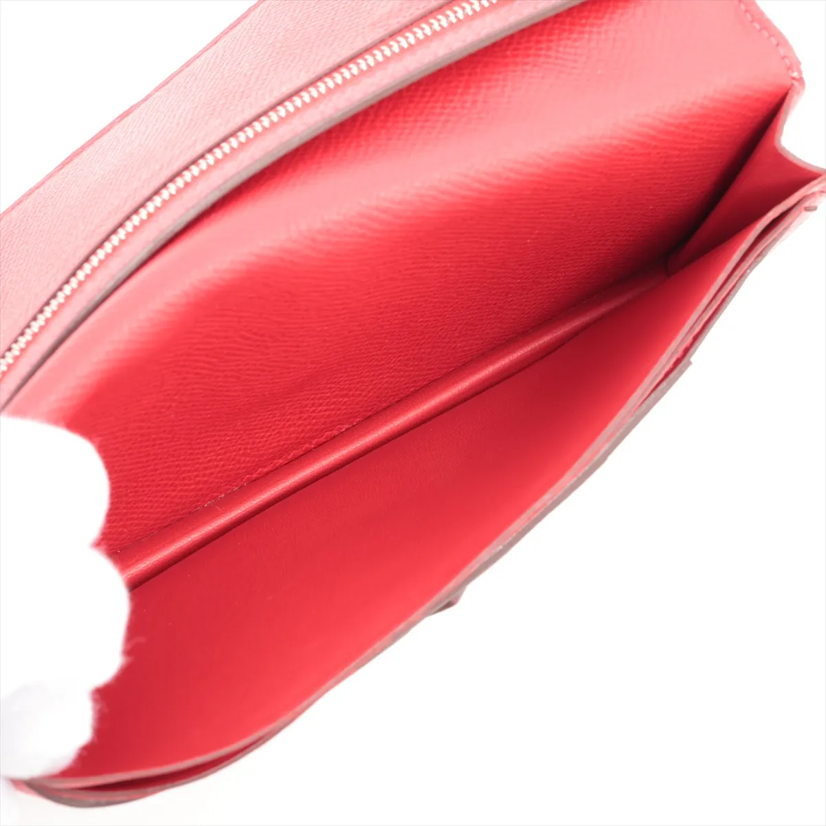 Bearn Soufflé Veau Epsom Long Wallet Rouge Casaque Silver Hardware P:2012 — view 5