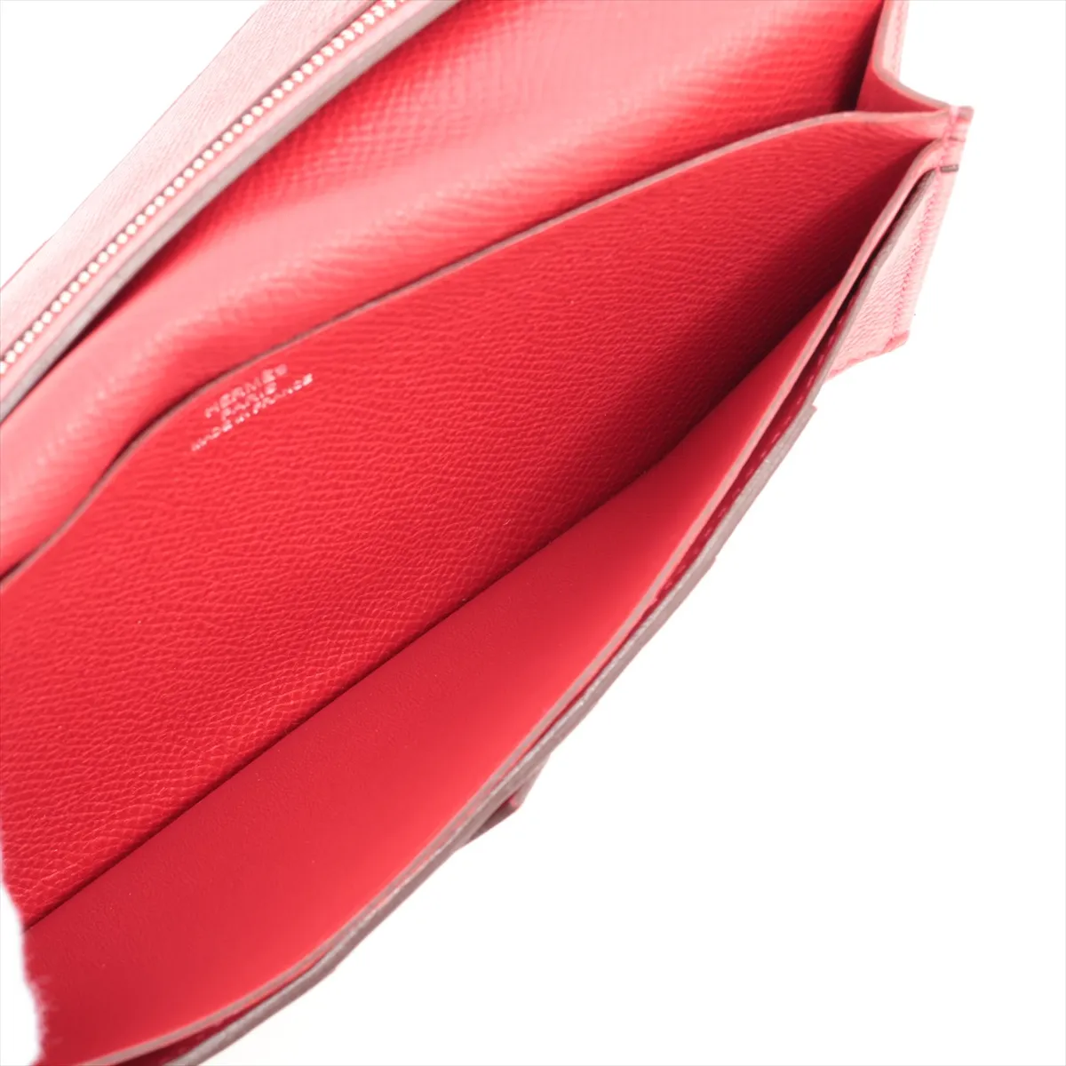 Bearn Soufflé Veau Epsom Long Wallet Rouge Casaque Silver Hardware P:2012 — view 6