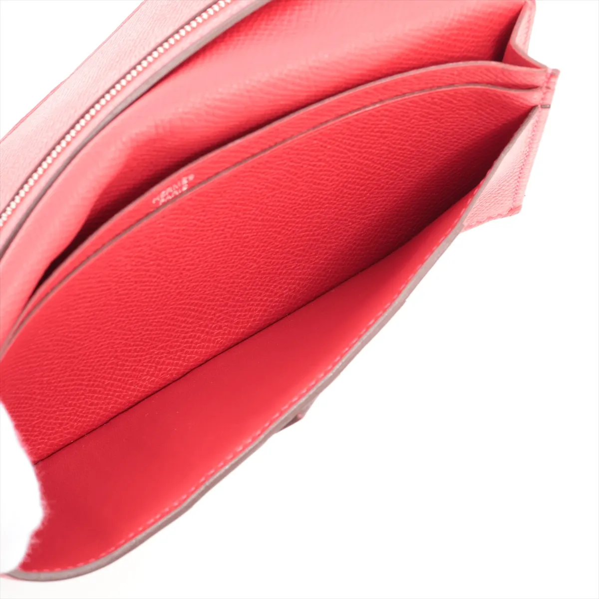 Bearn Soufflé Veau Epsom Long Wallet Rouge Casaque Silver Hardware P:2012 — view 7