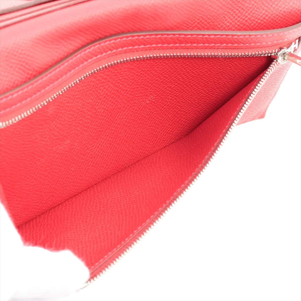 Bearn Soufflé Veau Epsom Long Wallet Rouge Casaque Silver Hardware P:2012 — view 8