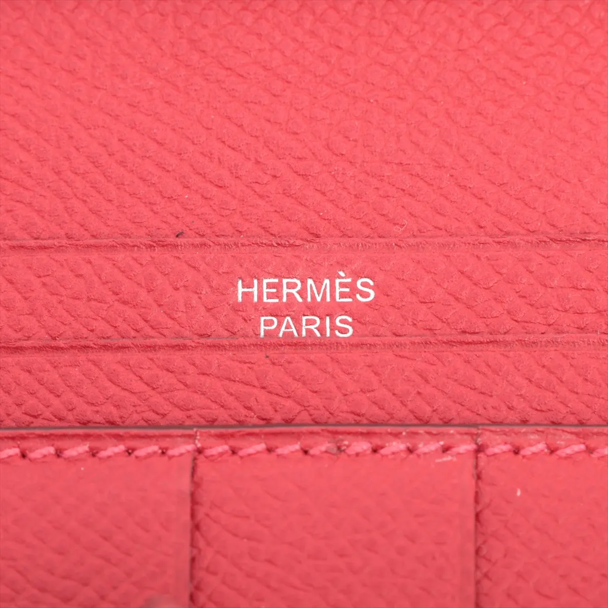 Bearn Soufflé Veau Epsom Long Wallet Rouge Casaque Silver Hardware P:2012 — view 9
