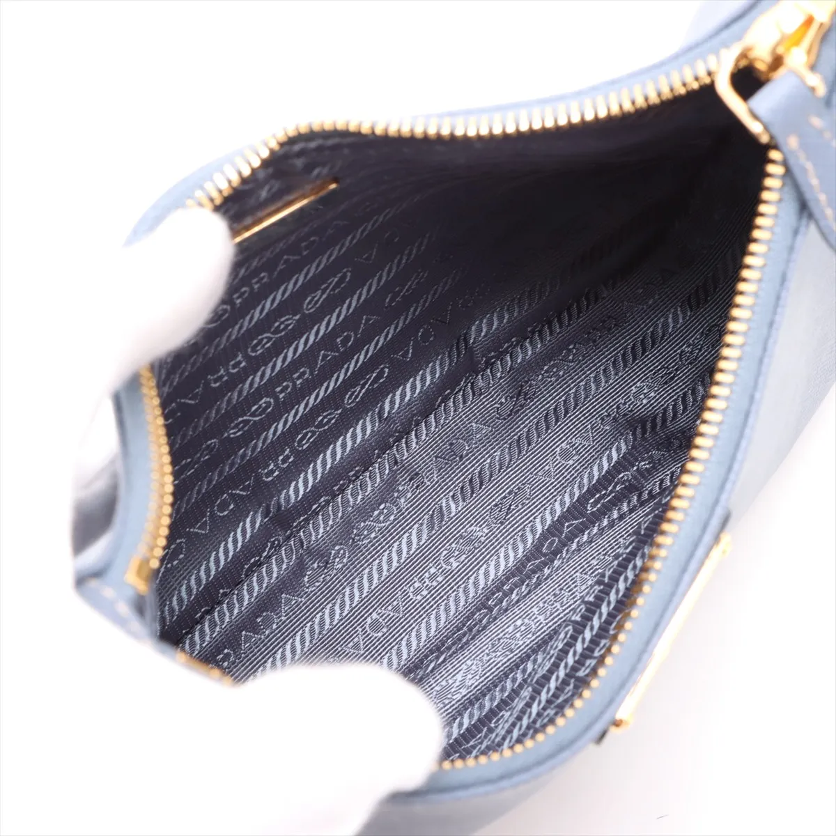 Saffiano Leather 2WAY Shoulder Bag Blue — view 6