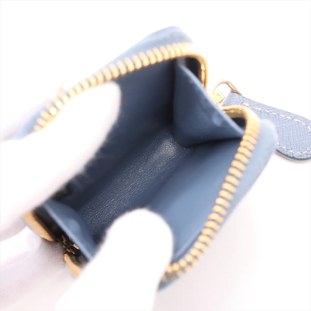 Saffiano Leather 2WAY Shoulder Bag Blue — view 7