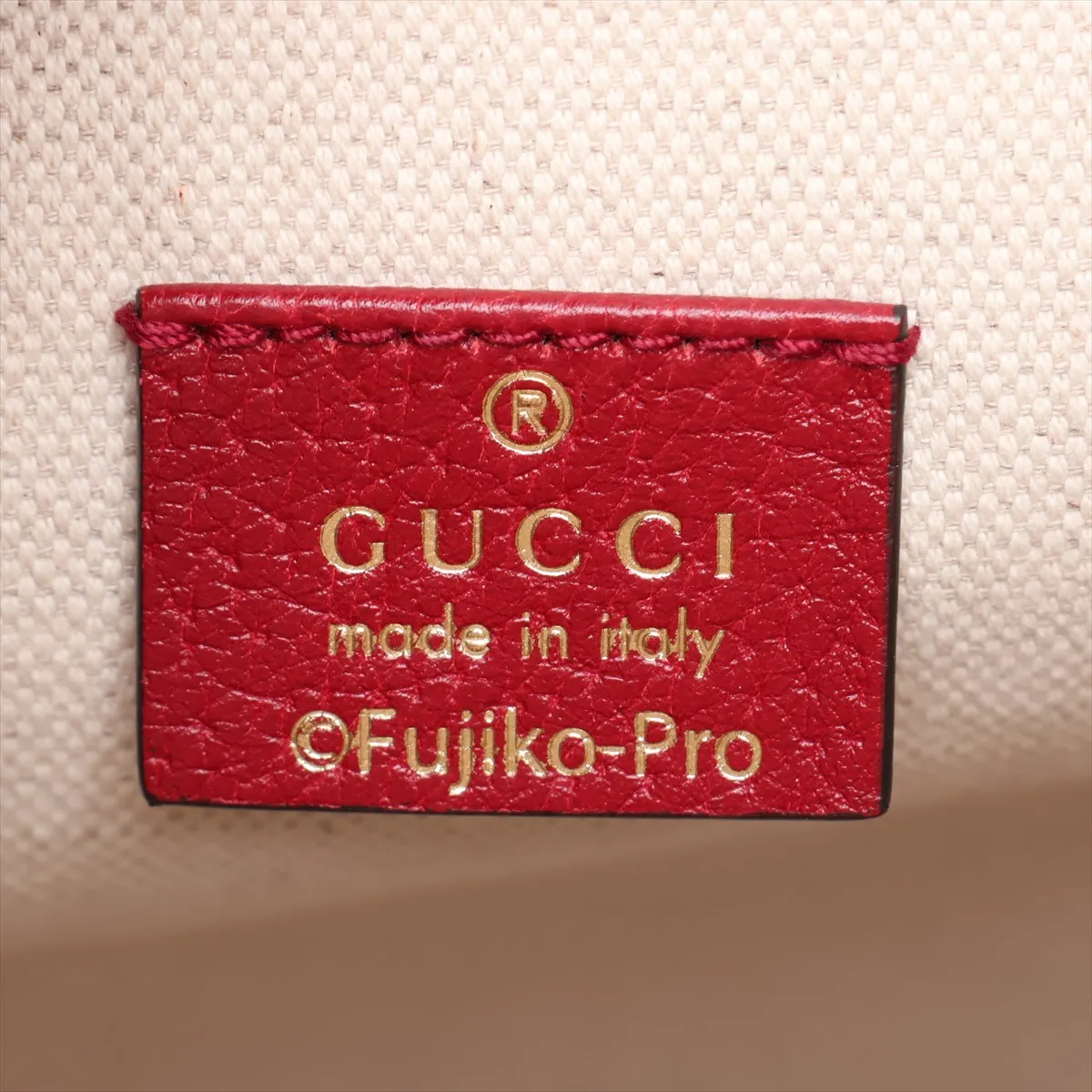 Doraemon x Gucci Mini GG Supreme 655597 PVC x Leather Shoulder Bag Brown x Red — view 7