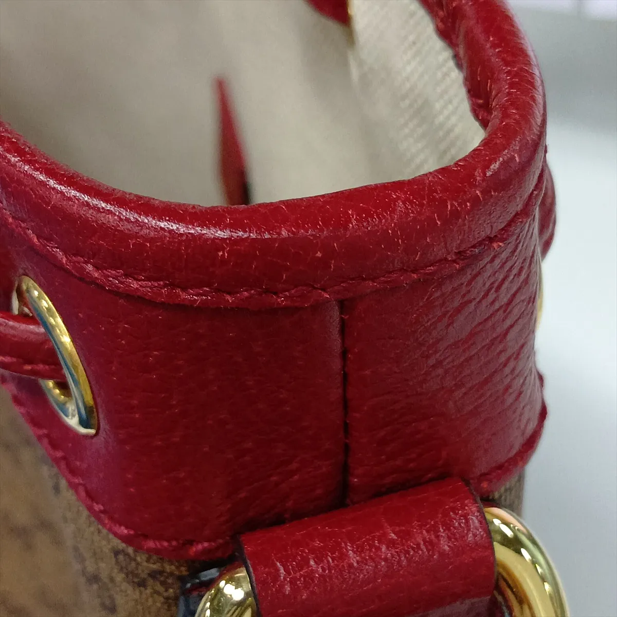 Doraemon x Gucci Mini GG Supreme 655597 PVC x Leather Shoulder Bag Brown x Red — view 8