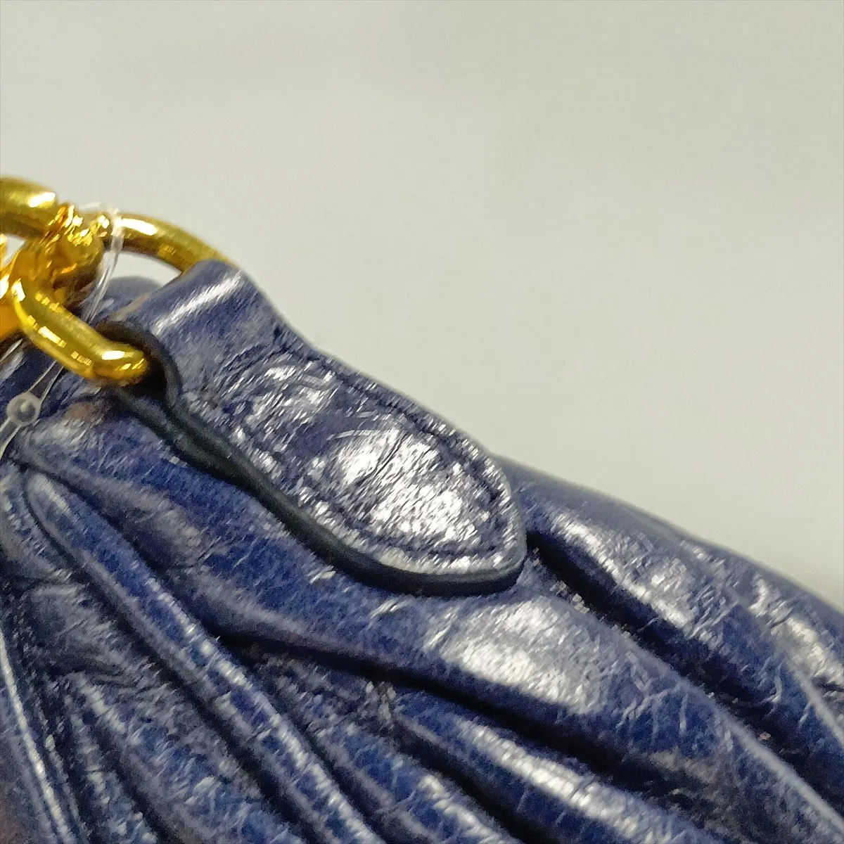 Matelassé RR1892 Leather Shoulder Bag, Navy — view 11