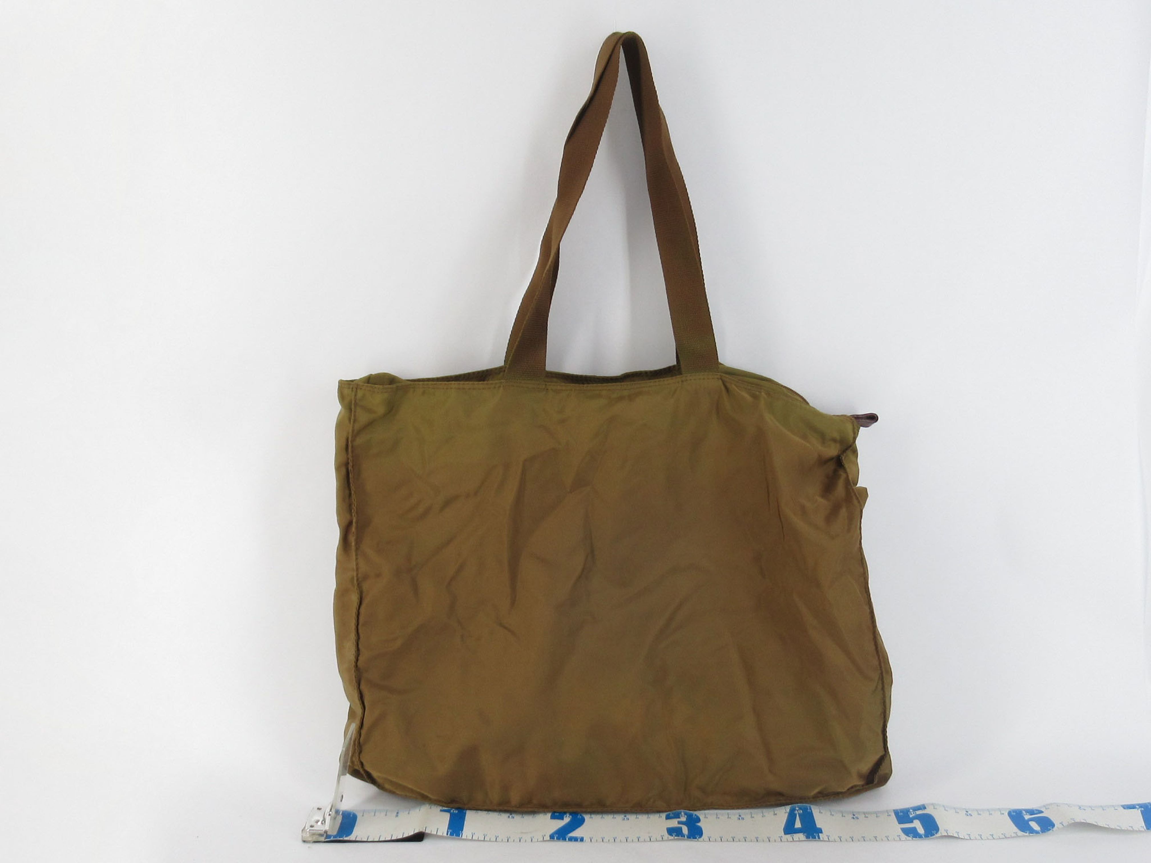 Nylon Prada Yellow Brown Tote Bag — view 2