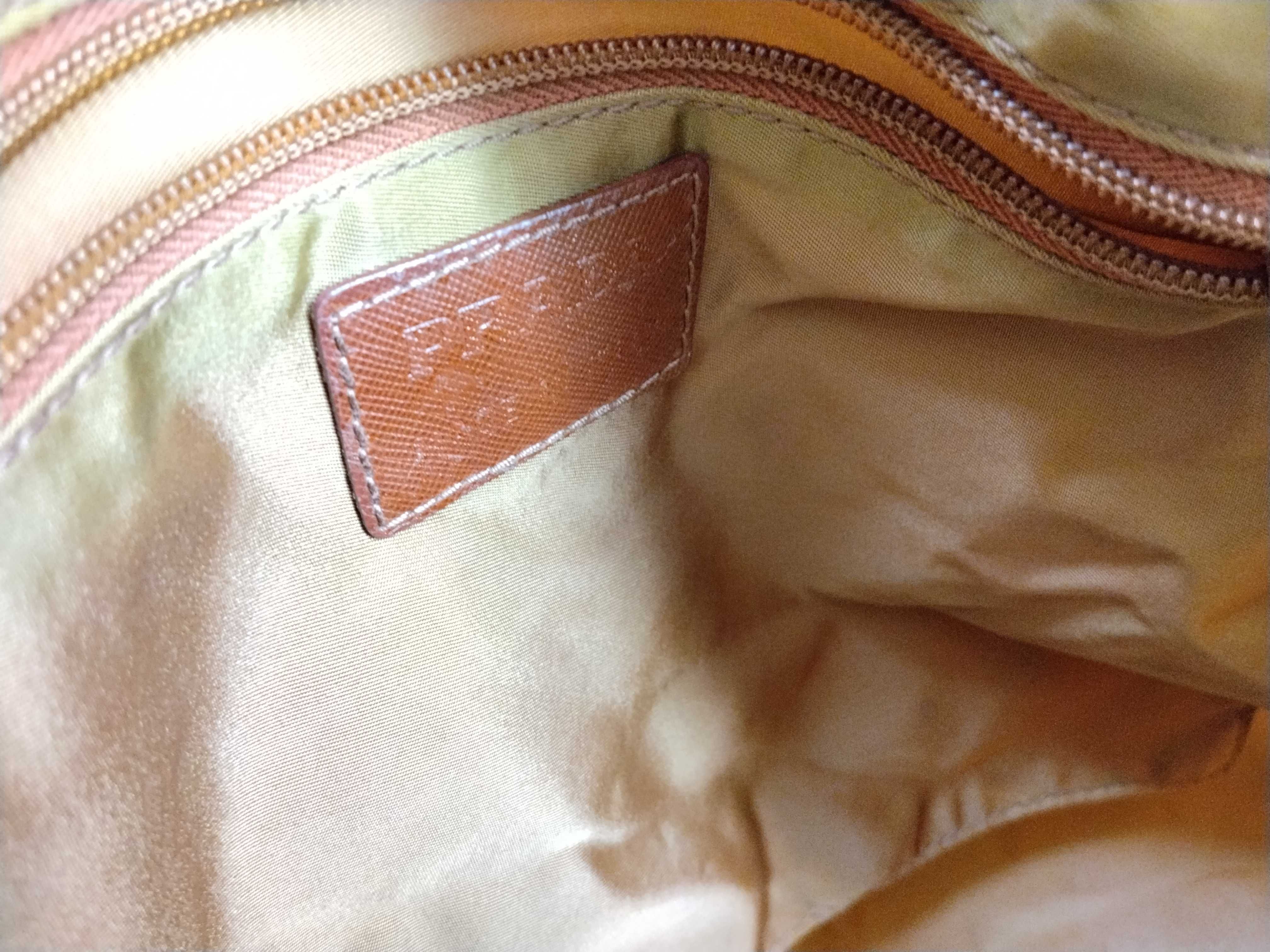 Nylon Prada Yellow Brown Tote Bag — view 12