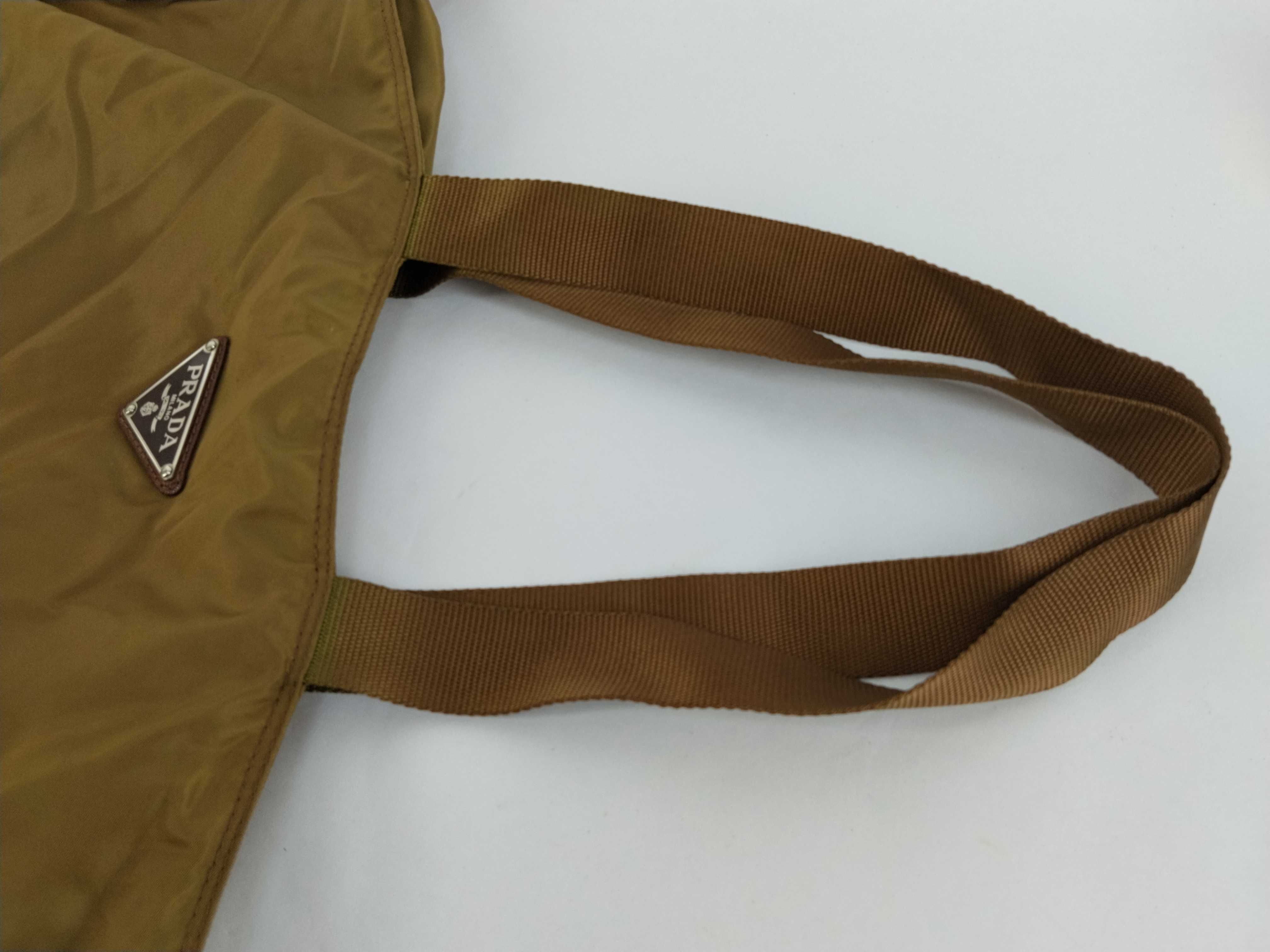 Nylon Prada Yellow Brown Tote Bag — view 3